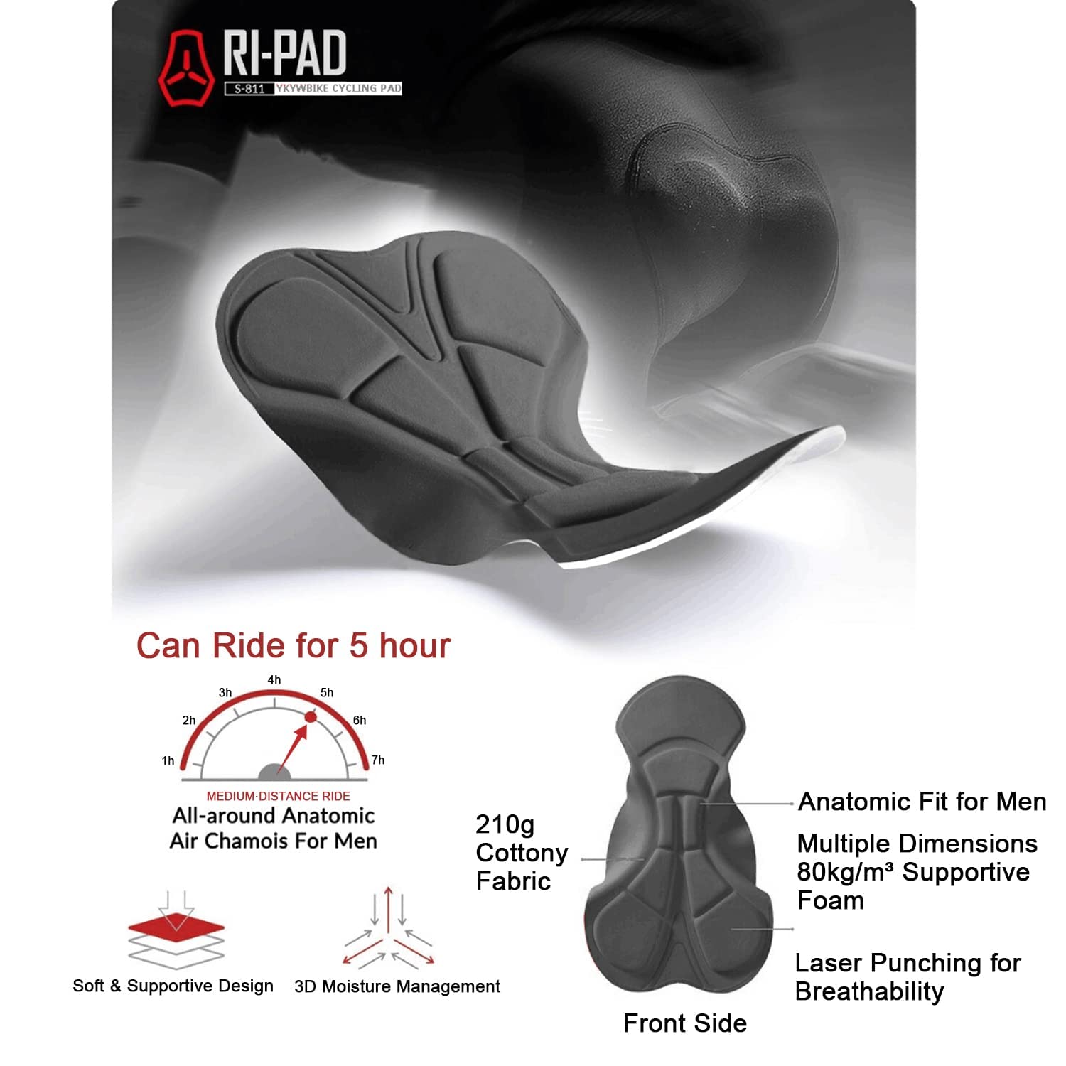 **Men's Cycling Bib Shorts - Breathable Padded Bike Tights for Road Cycling & Training - Comfortable Bicycle Riding Gear for Long-Distance & Endurance Rides**