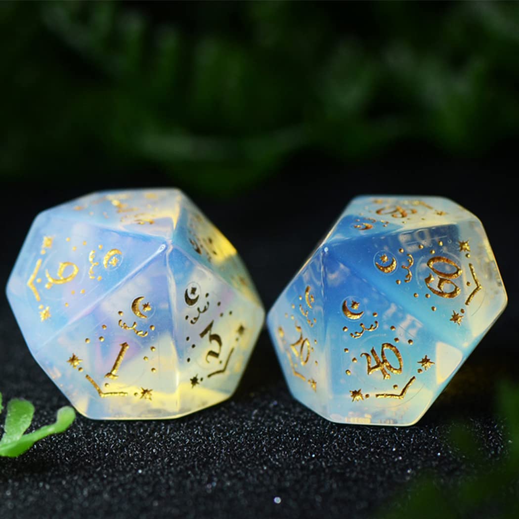 Premium D&D Dice Set - 7-Piece Polyhedral Gemstone RPG Dice with Stunning Star Design for Dungeons & Dragons, Pathfinder & Tabletop Role-Playing Games - Perfect for Adventurers, Collectors & Game Nights