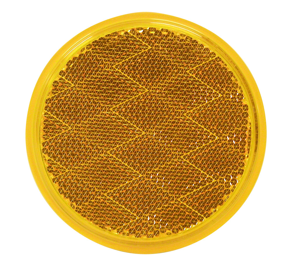 PM B475A Amber Round Quick Mount Reflector - High Visibility Safety Reflector for Bicycles, Motorcycles & Trailers - Ideal for Night Riding and Road Safety