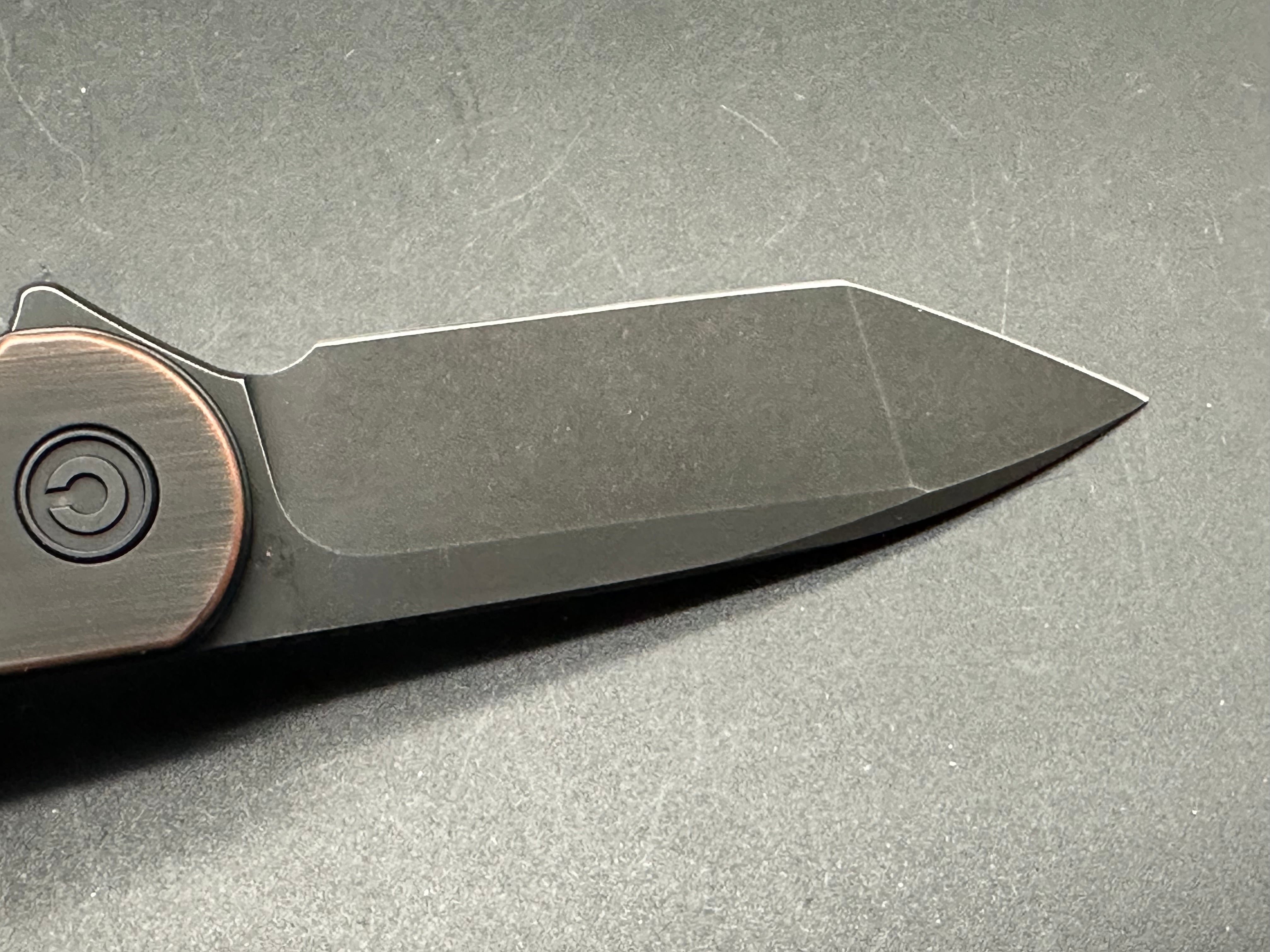 CIVIVI Elementum Folding Pocket Knife - Black Hand-Rubbed Copper Handle, EDC Knife for Camping, Hiking & Everyday Carry
