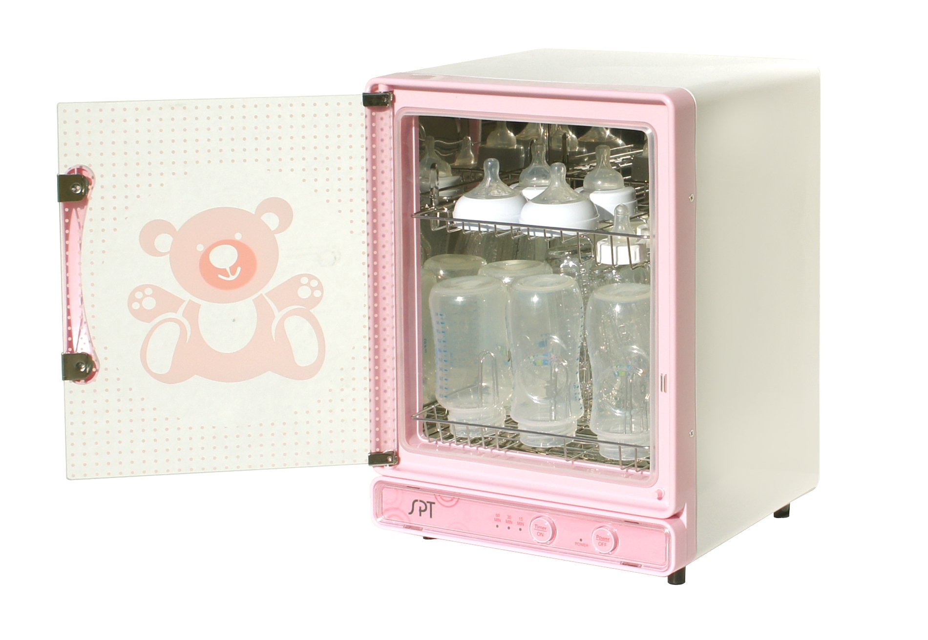 SPT SB-818P Electric Baby Bottle Sterilizer and Dryer with UV Sanitization - Pink | Safe for Pacifiers, Breast Pump Parts & Baby Toys | Nursery, Travel & Home Use