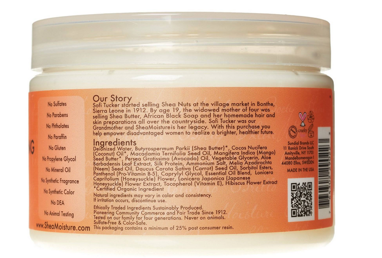 Shea Moisture Curl Enhancing Smoothie for Natural Hair - 12 oz Hydrating Leave-In Conditioner for Curly, Coily & Wavy Hair - Perfect for Daily Moisture & Frizz Control