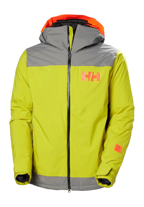 HELLY HANSEN MS POWDREAMER 2.0 Ski Jacket for Women - Waterproof Winter Jacket with Insulation, Bright Moss Green - Perfect for Skiing, Snowboarding & Outdoor Winter Activities