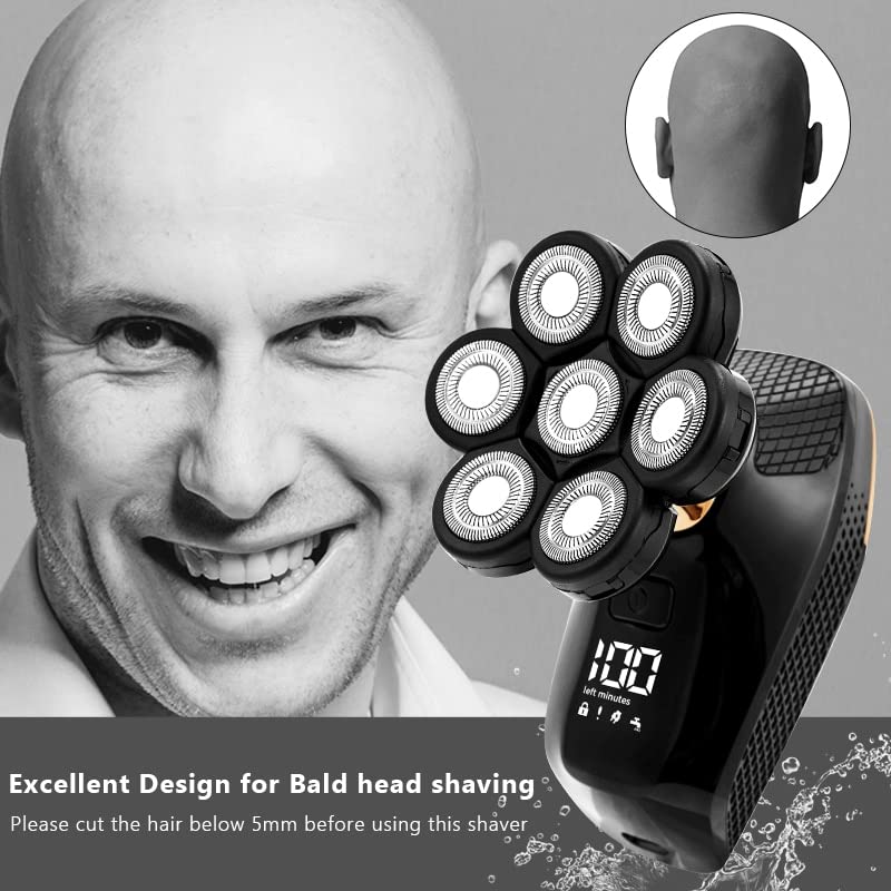 7D Floating Head Electric Razor for Men - Waterproof USB Rechargeable Shaver with 7 Independent Cutters | Perfect for Travel, Gym & Daily Grooming