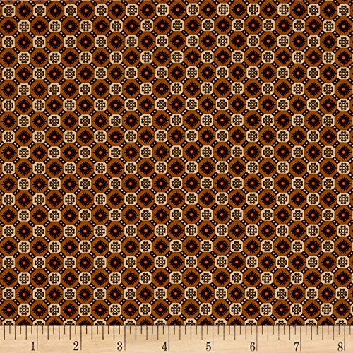 Henry Glass & Company Pumpkin Farm Checkerboard Foulard Gold Quilt Fabric by the Yard - Premium Cotton Material for DIY Quilting, Home Decor & Craft Projects - Perfect for Fall Decor, Patchwork & Scrapbooking