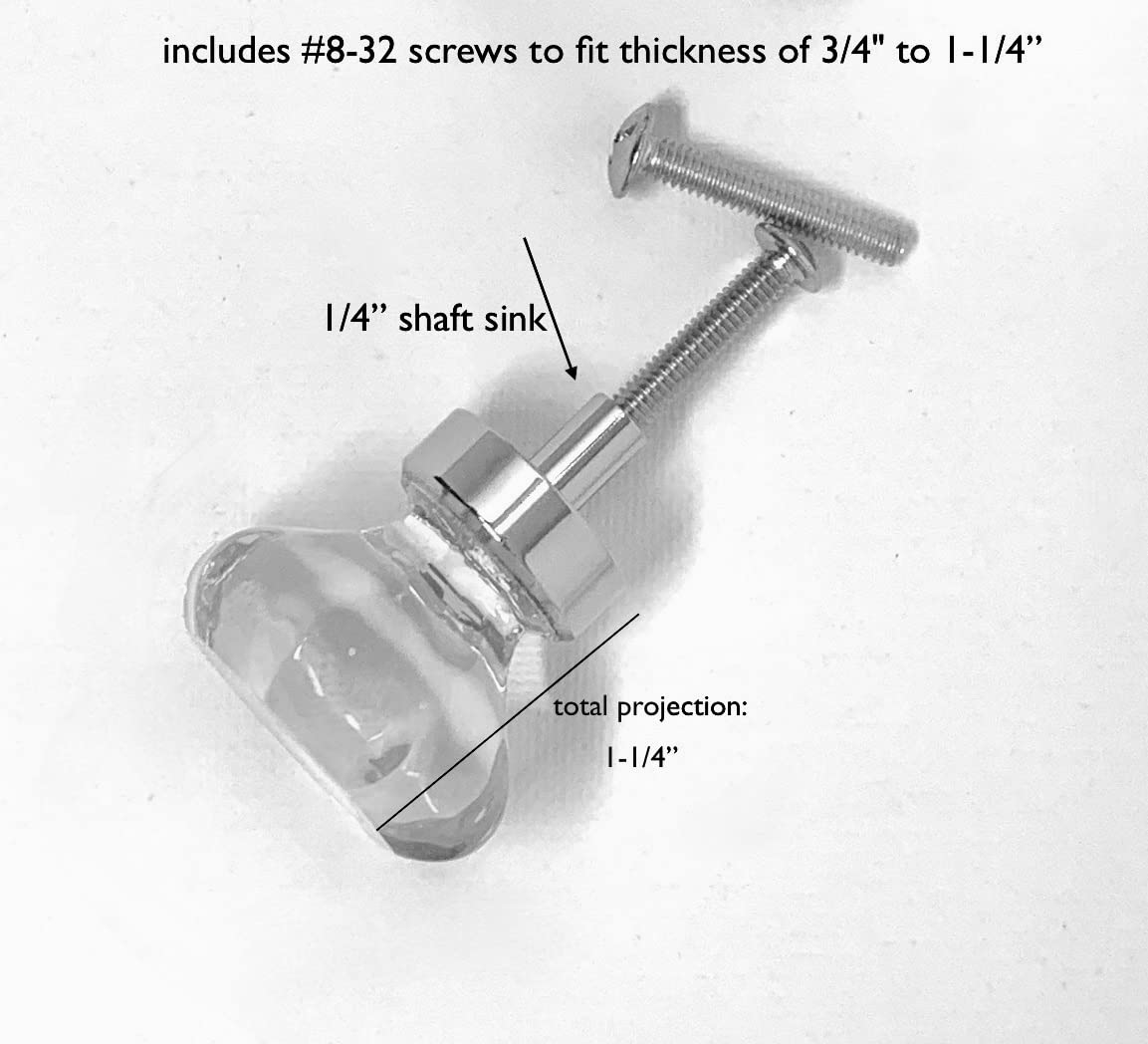 Pink Glass & Nickel Bifold Knob Pulls - Set of 4 for Cabinets & Wardrobes