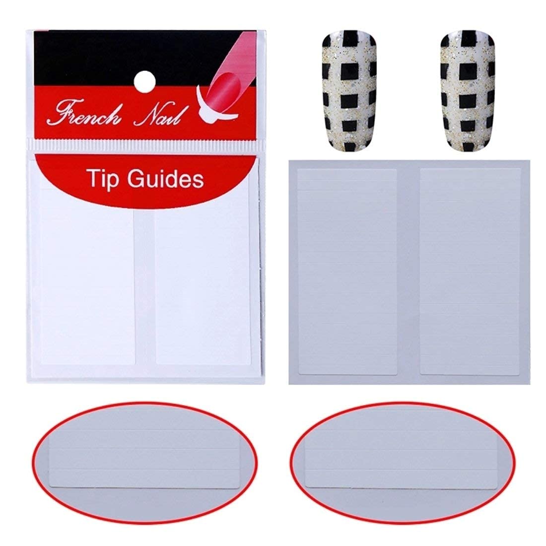 DIY French Tip Nail Art Stickers - Mapperz Plaid Form Fringe Stencils & Line Guides for Manicure (Pack of 2) | Perfect for Home Nail Salon, Party Makeup & Gift for Women & Girls