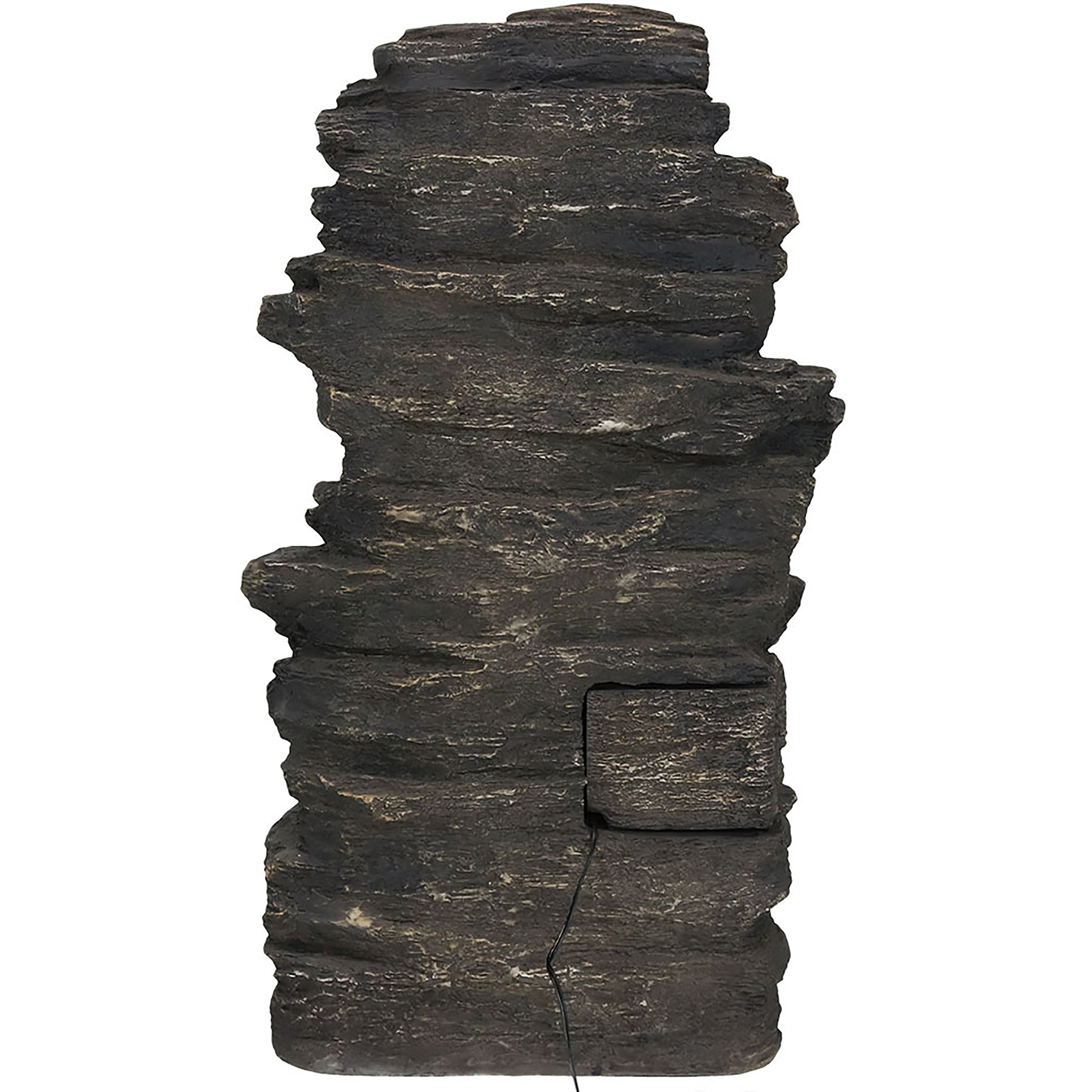 Sunnydaze Rock Falls Electric Waterfall Fountain with LED Lights - 39
