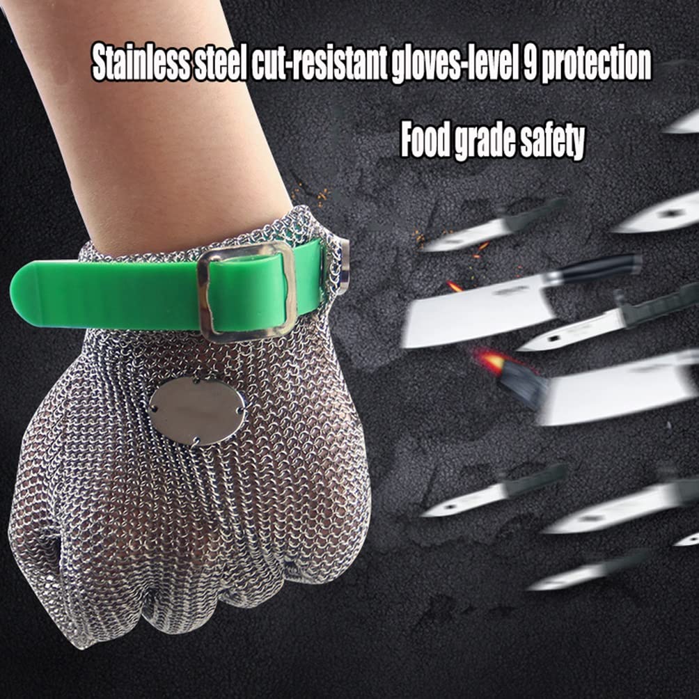 Cut Resistant Stainless Steel Gloves for Gardening, Wood Carving & Glass Cutting - Safety Work Gloves with Chainmail Protection (2PCS, XL) - Ideal for DIY Projects, Construction & Food Handling