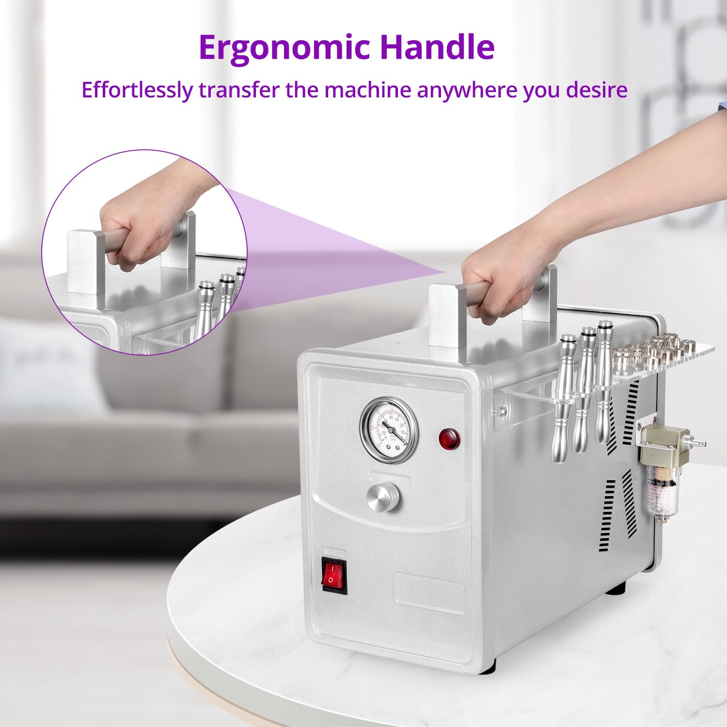 Diamond Microdermabrasion Machine - Professional Salon & SPA Skin Care Device for Face Exfoliation, Wrinkle Reduction & Skin Rejuvenation | At-Home Facial Treatment for Glowing Skin | Perfect for Acne Scars, Blackheads & Anti-Aging Routine