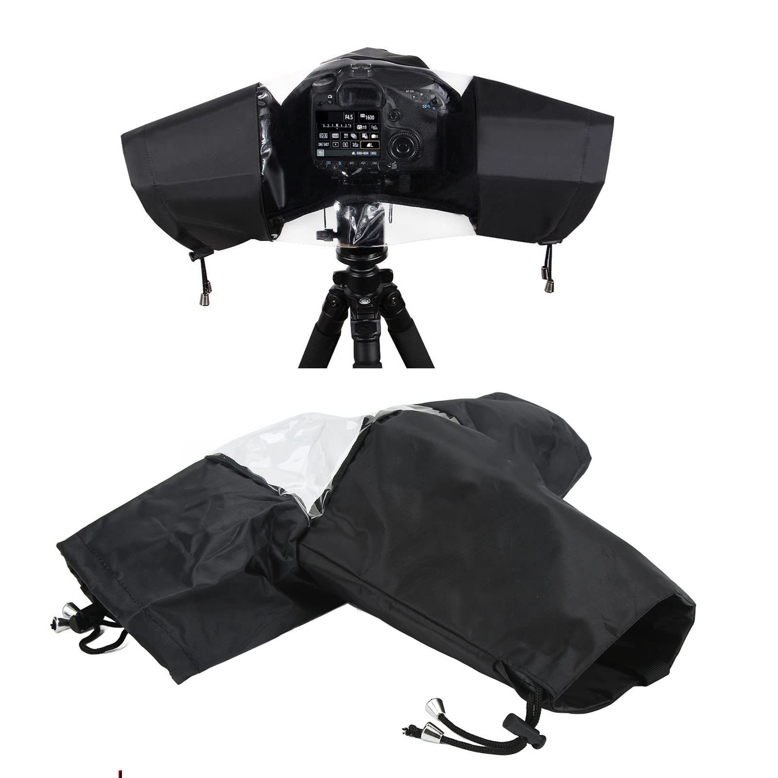 Zyyini Waterproof Nylon DSLR Camera Rain Cover - Transparent Foldable Rain Protection for Canon, Nikon, Sony & All SLR Cameras - Perfect for Outdoor Photography, Hiking & Rainy Weather Shooting