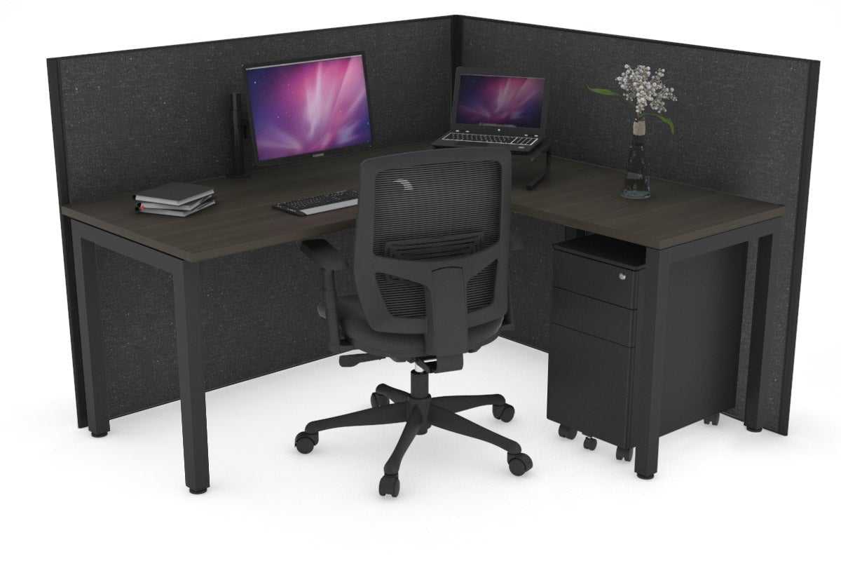 Horizon Quadro Square Legs L-Shaped Corner Office Desk - 1600L x 1700W - Modern Home Office & Gaming Desk for Small Spaces