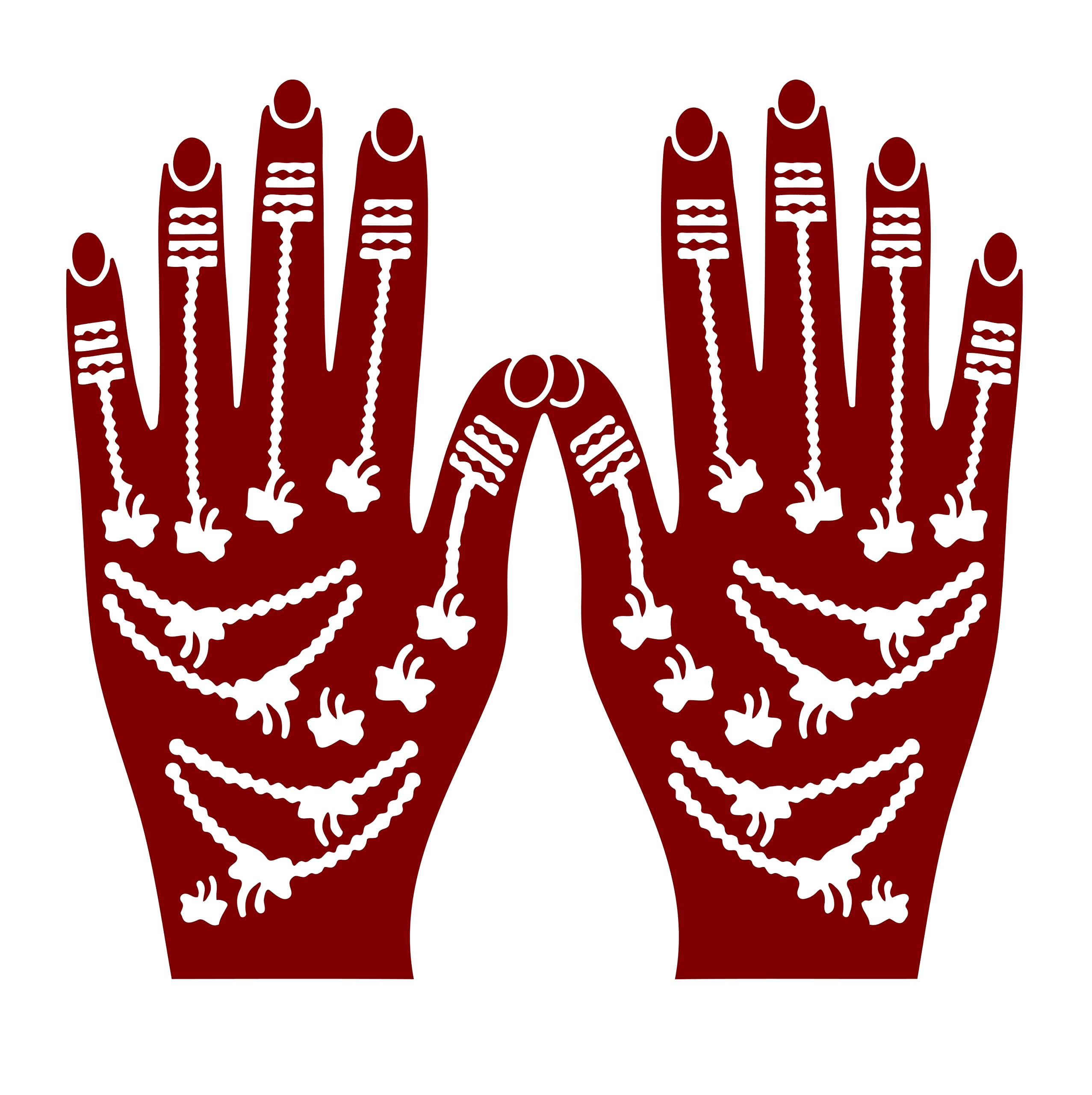 2 Pcs Indian Henna Tattoo Stencil Kit for Hands - Traditional Mehndi Designs for Women & Girls - Easy Apply Temporary Tattoos (D-1094) - Perfect for Weddings, Festivals & Cultural Celebrations
