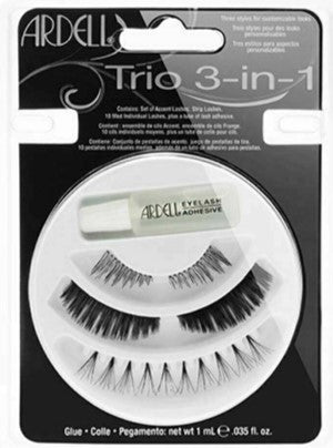 Ardell Trio 3-in-1 False Eyelash Kit #240493 - Natural Looking Lashes for Everyday Wear & Special Occasions