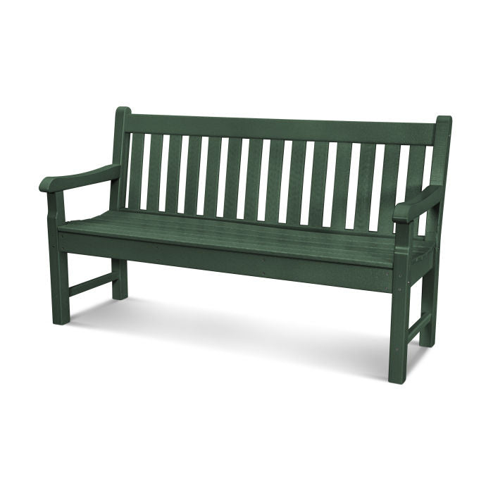 POLYWOOD Rockford 60-Inch All-Weather Outdoor Bench - Durable Recycled Plastic Furniture for Patio, Garden, and Backyard (Perfect for Poolside, Deck, or Porch Seating)