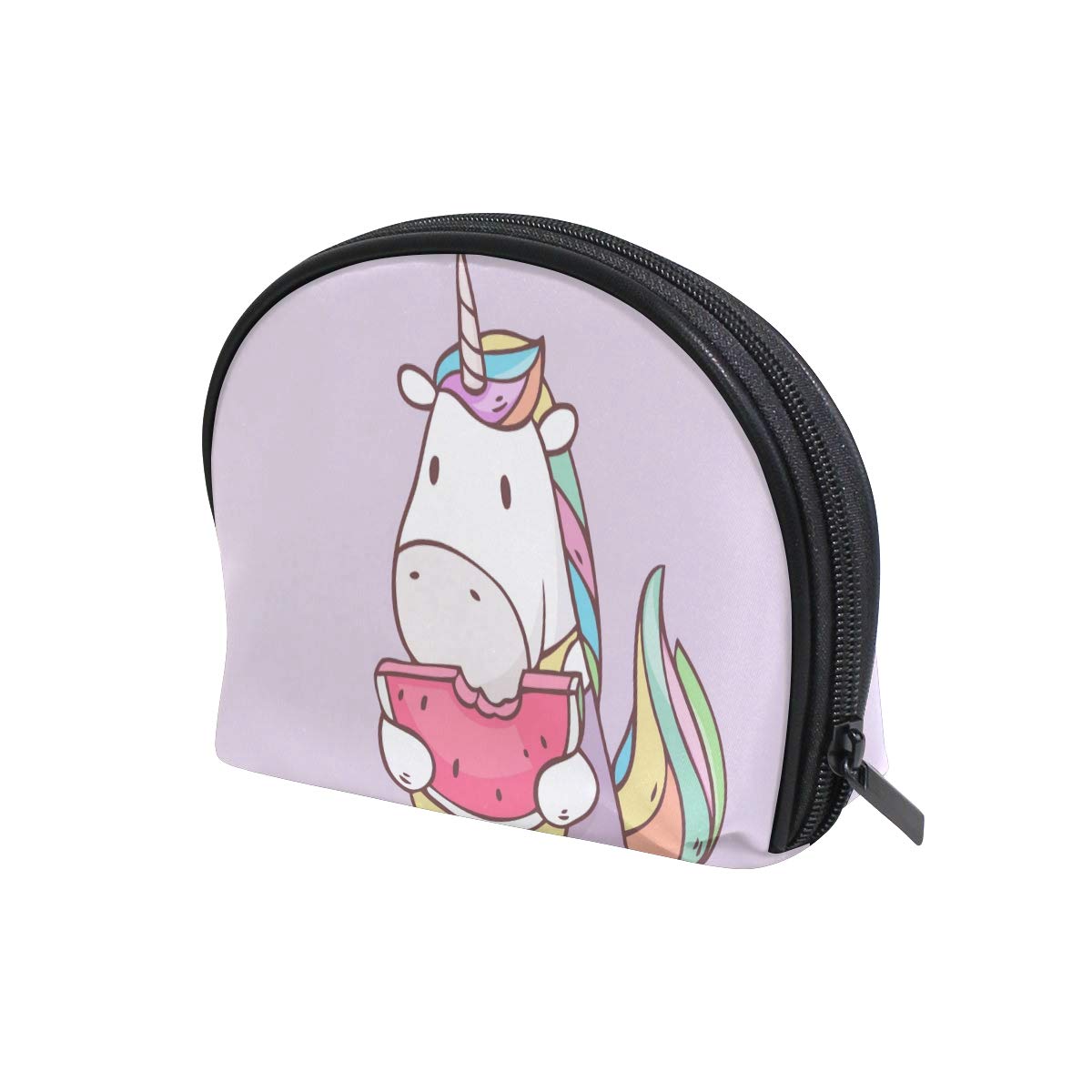 Fantasy Unicorn Watermelon Travel Cosmetic Bag - Small Makeup & Toiletry Organizer for Women - Portable Carry Case Pouch for Jewelry, Cosmetics & Essentials - Perfect for Vacation, Gym & Daily Use