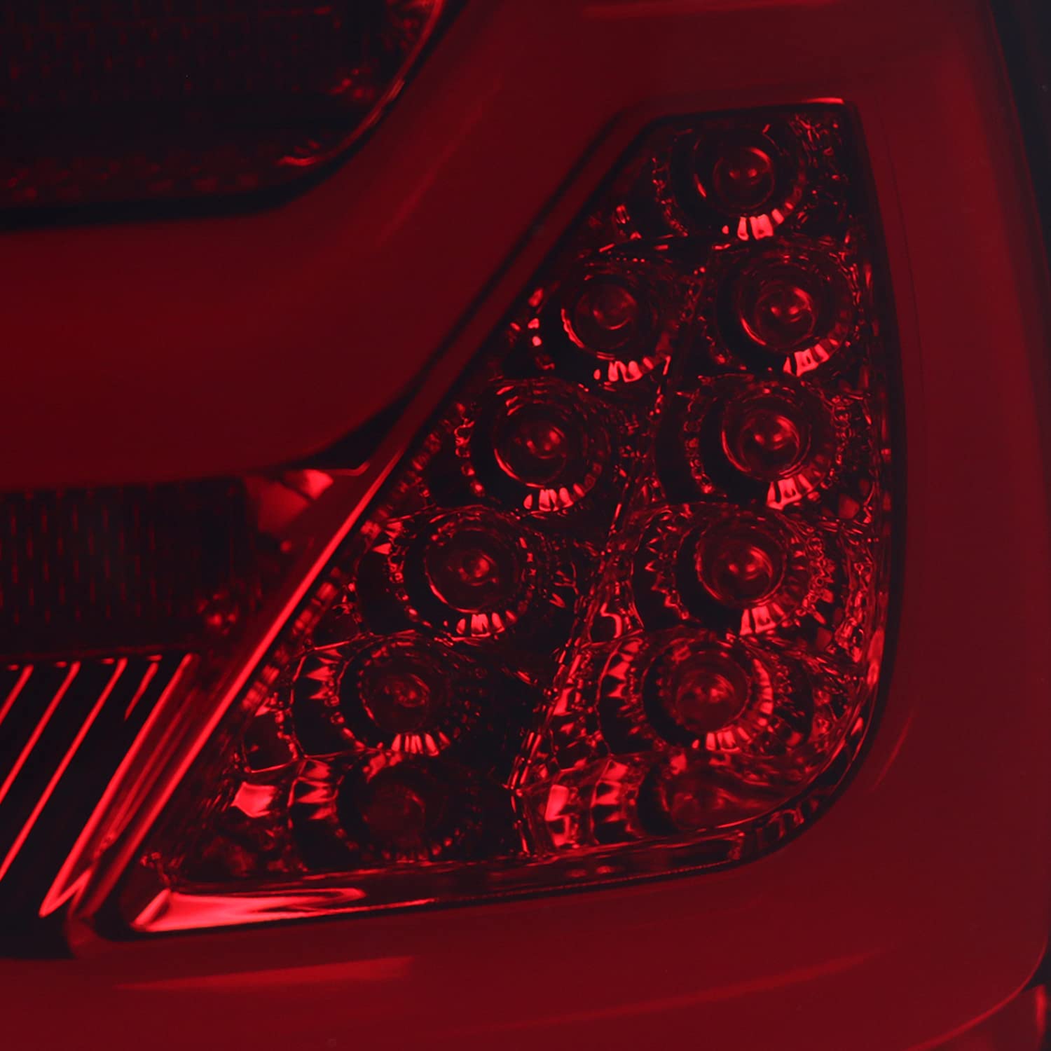 Spec-D Tuning Red Smoke LED Tube Tail Lights for 2005-2008 BMW E90 3-Series 4-Door Sedan - Left & Right Pair Assembly - Enhanced Night Visibility & Style Upgrade for Car Enthusiasts