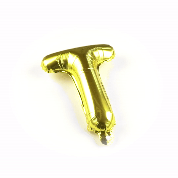 Gold Mylar Letter T Balloon - 16 Inch Large Foil Balloon for Birthday Party Decorations, Baby Showers, Graduation Celebrations & Special Events (1 Count)