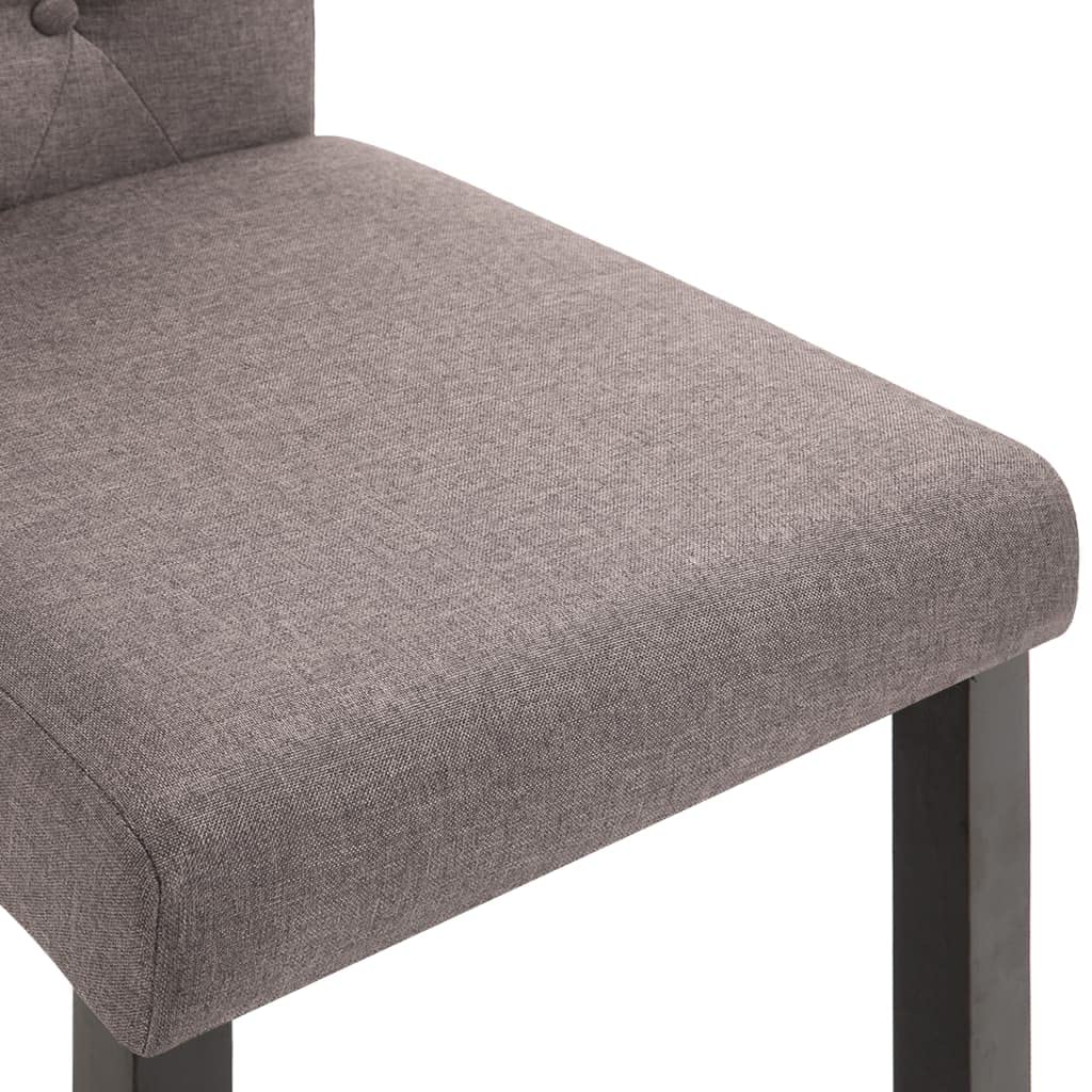 SKM Modern Dining Chairs Set of 2 - Taupe Fabric Upholstered Comfortable Kitchen Chairs for Dining Room, Breakfast Nook, and Small Spaces - Model 9242
