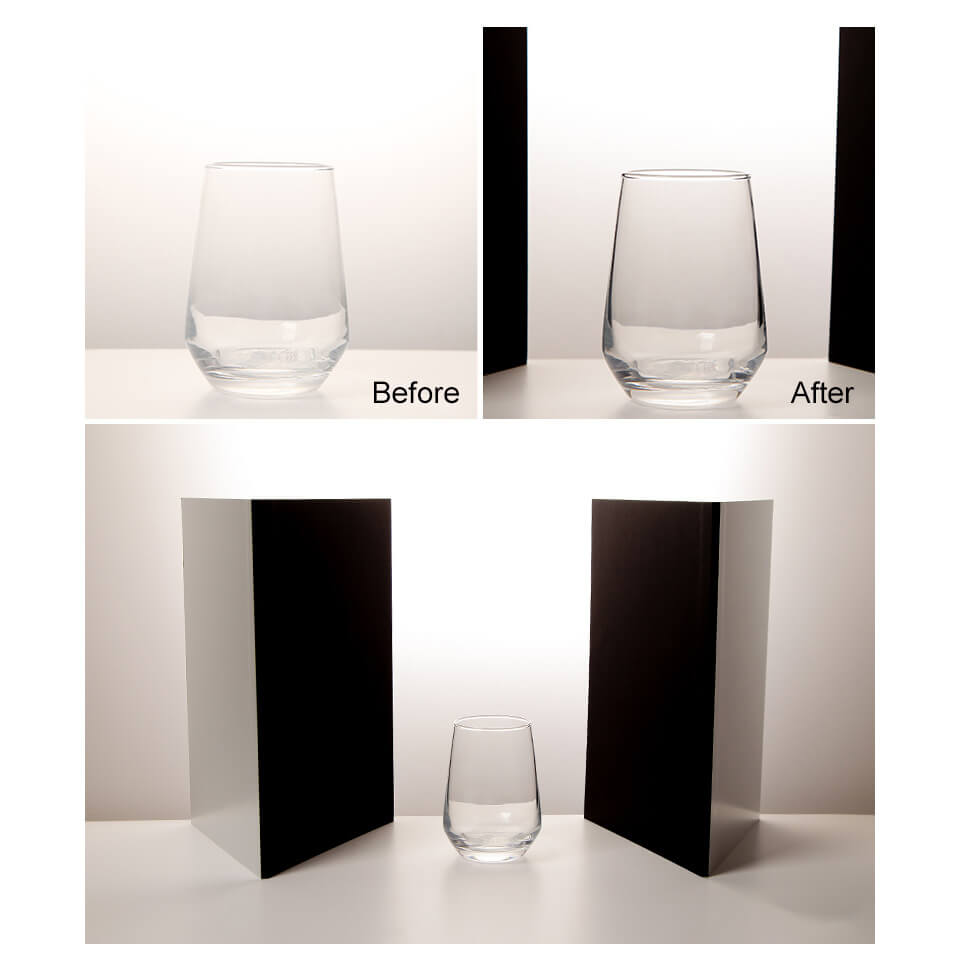 Mini Table Top V Flat Light Reflector Board - Soft Silver, Black & White - 29x42x0.5cm - Perfect for Product Photography, YouTube Videos & Portrait Lighting