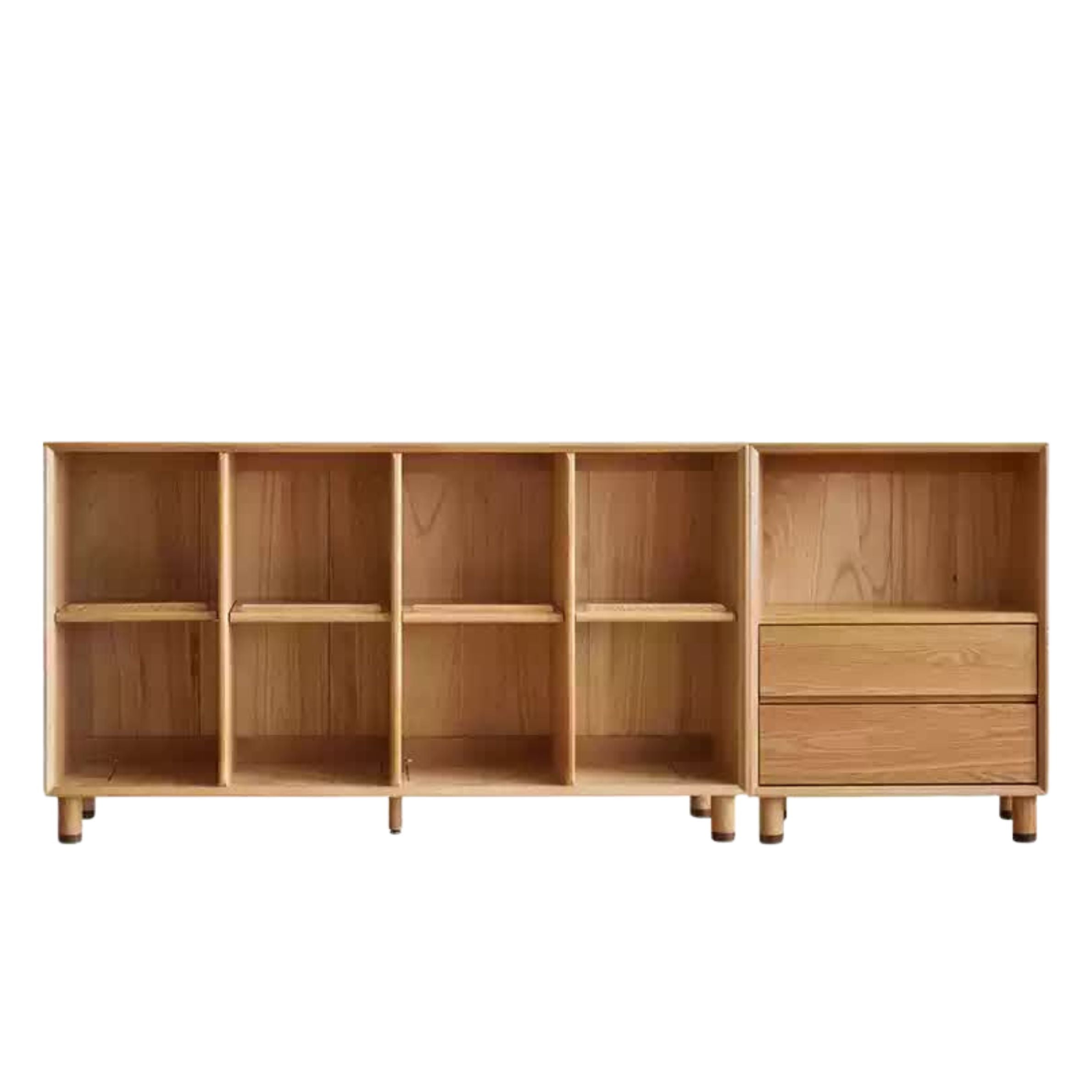 Oak Solid Wood Modern Creative Bookcase - Stylish Storage for Books & Home Decor | Perfect for Living Room, Office & Study Spaces