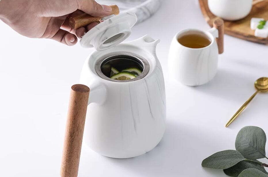 Modern Nordic Style White Porcelain Tea Set - Elegant and Minimalist for Home, Office, or Gift Giving