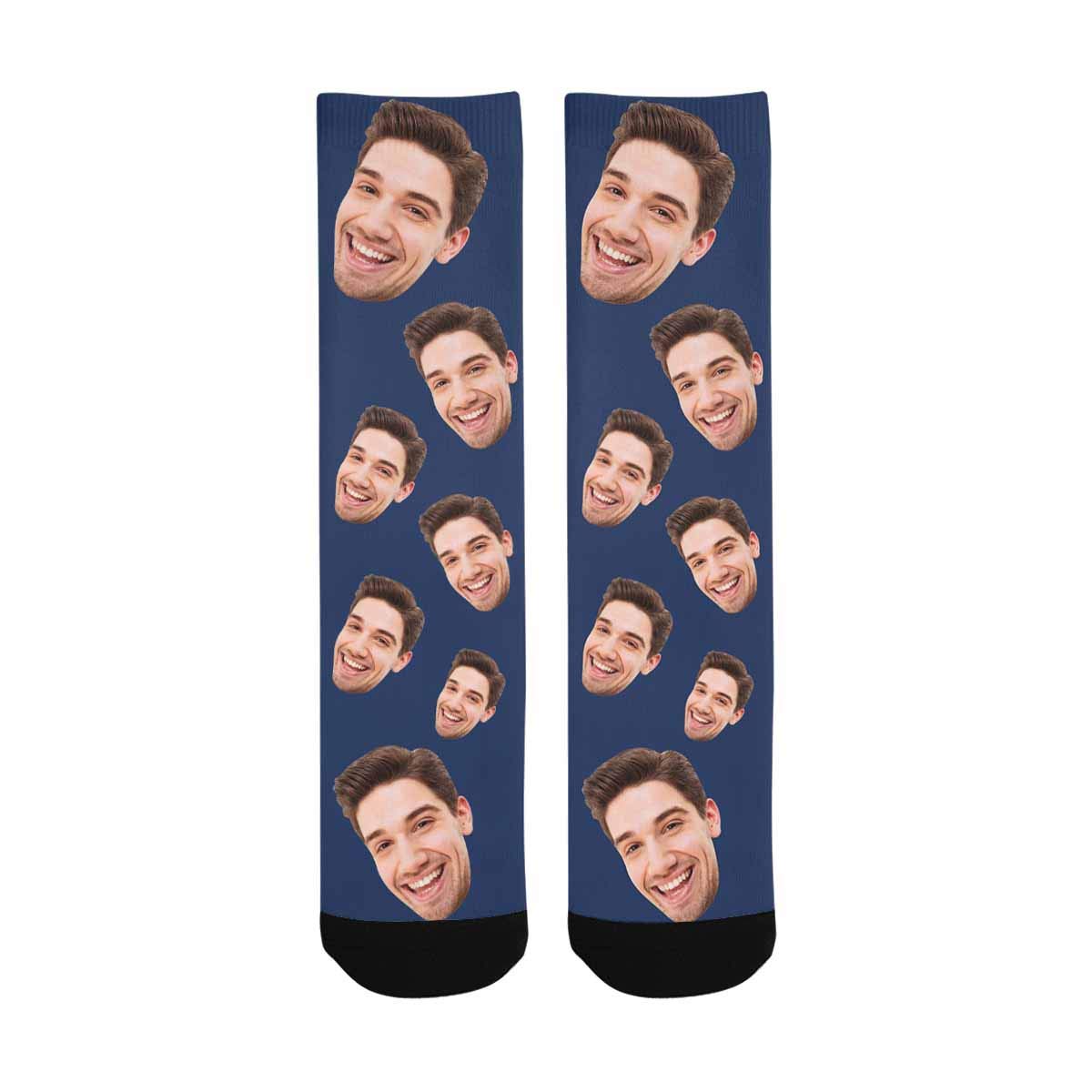 Custom Photo Socks - Personalized Face Crew Socks for Men & Women | Unique Gift for Dad, Mom, Grandpa, Grandma | Birthday, Anniversary & Family Reunion Gift Idea
