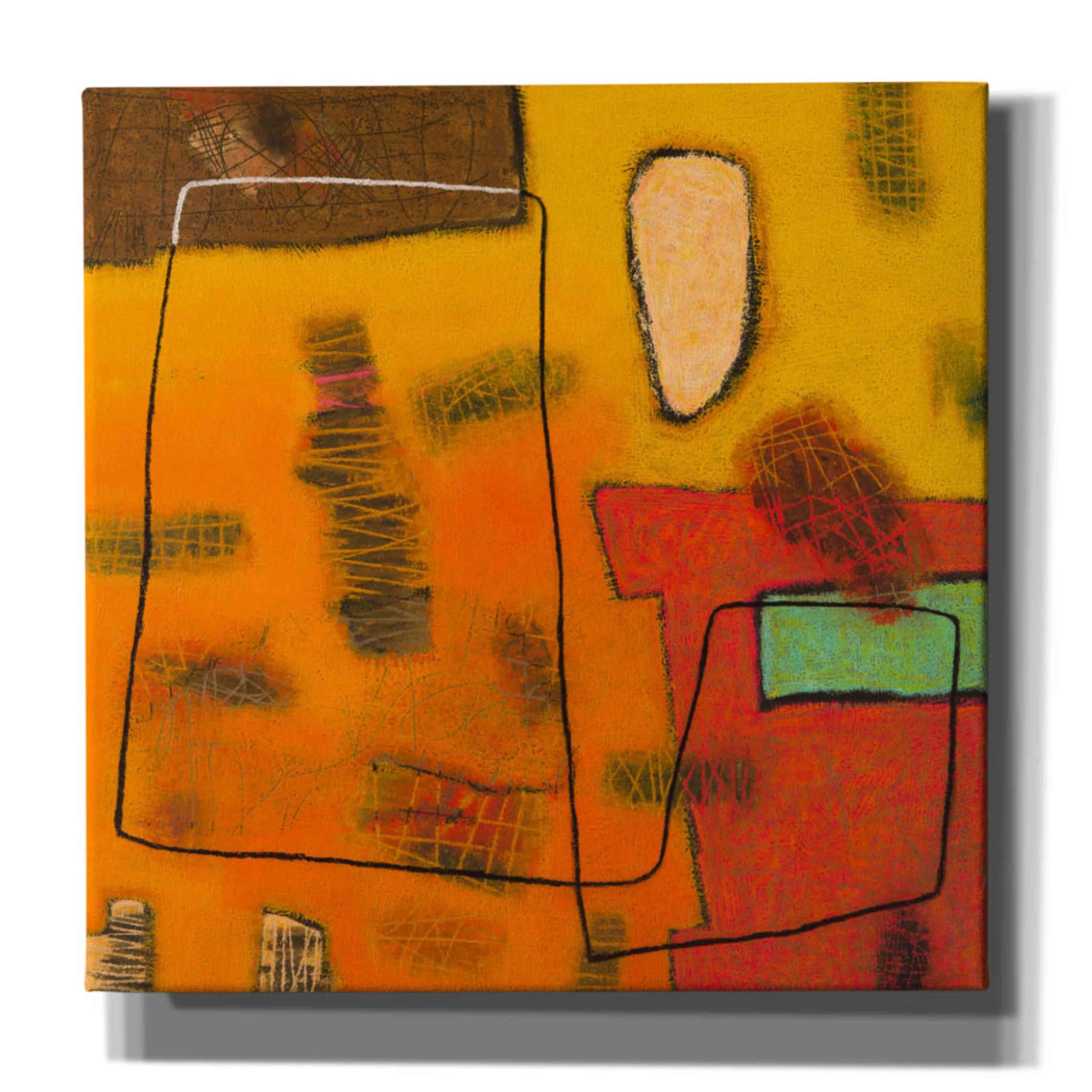 Epic Graffiti 'Conversations in the Abstract 31' by Downs - Premium Giclee Canvas Wall Art Print 12x12 Inches - Modern Urban Home Decor for Living Room, Bedroom & Office