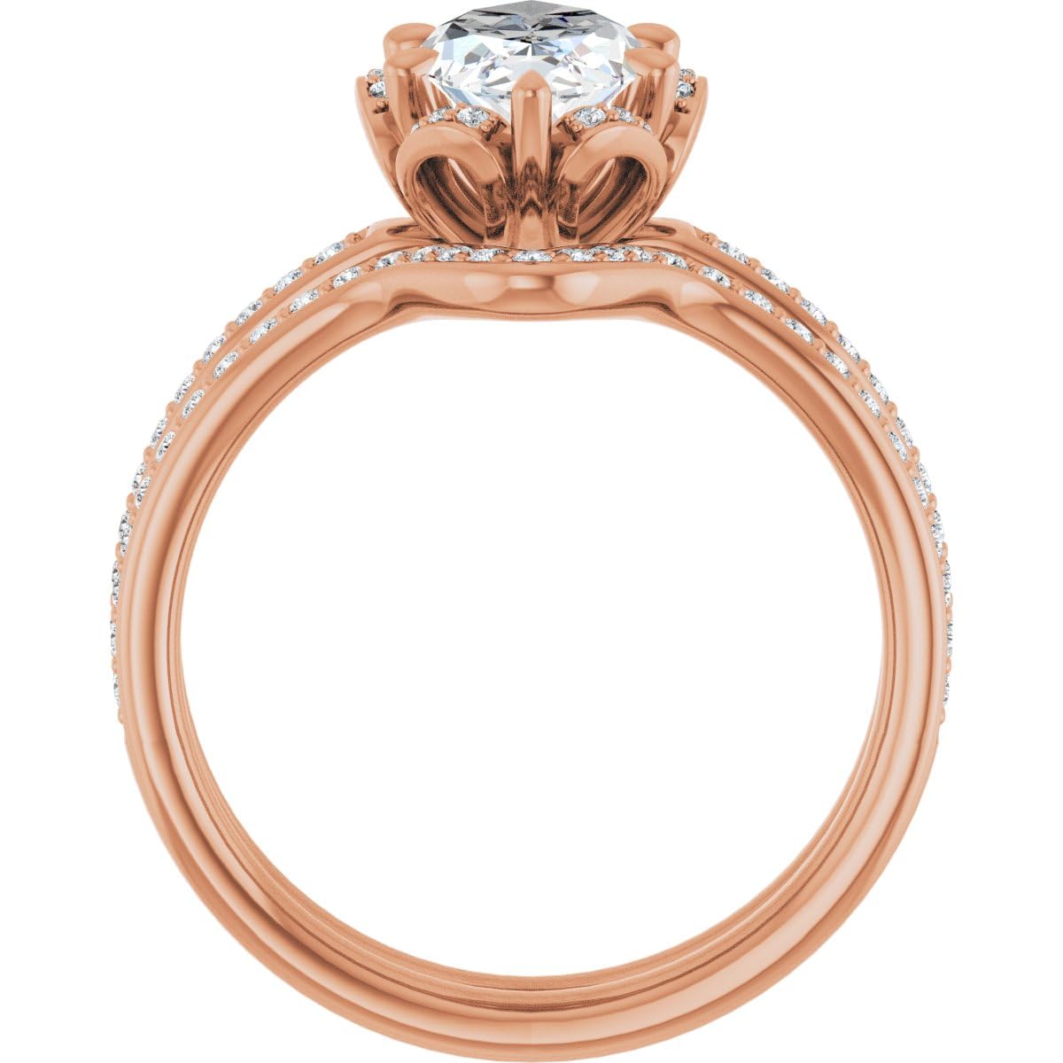 1-2 Ct Marquise Cut Moissanite Engagement & Wedding Bridal Ring Set in 10K/14K/18K Gold or 925 Sterling Silver - Rose Gold Christmas Gift for Women, Anniversary, Proposal, Valentine's Day