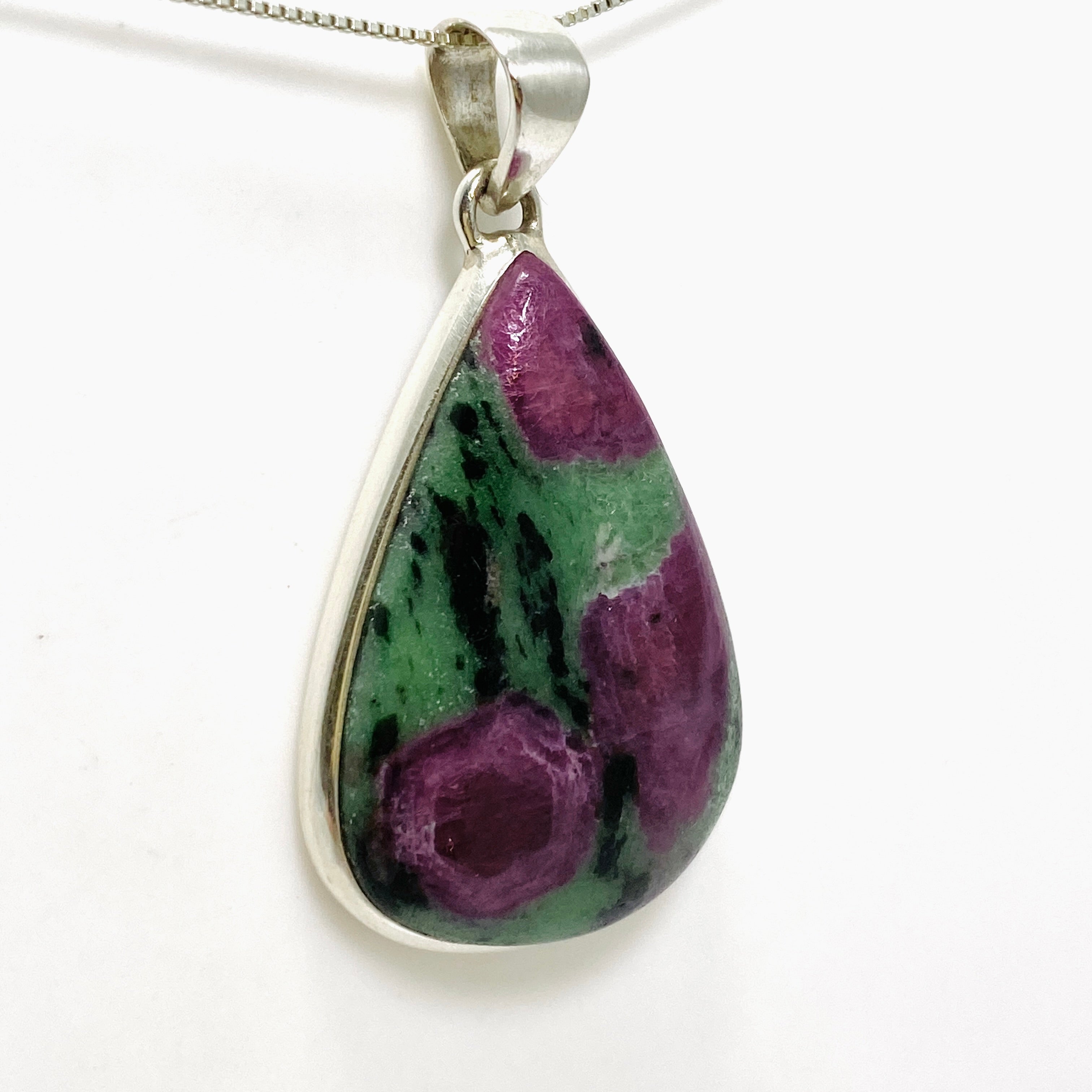 Natural Ruby Zoisite Teardrop Cabochon Pendant - Handmade Gemstone Jewelry PPGJ987 | Perfect for Healing Crystal Necklaces & Spiritual Gifts