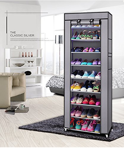 Ochine 6-Tier Double Row Shoe Rack Organizer - Nonwoven Fabric Storage Cabinet Holds 36 Pairs of Shoes - Stackable Portable Shoe Shelf for Closet, Living Room, Bedroom & Hallway - Perfect for Small Spaces & Shoe Organization
