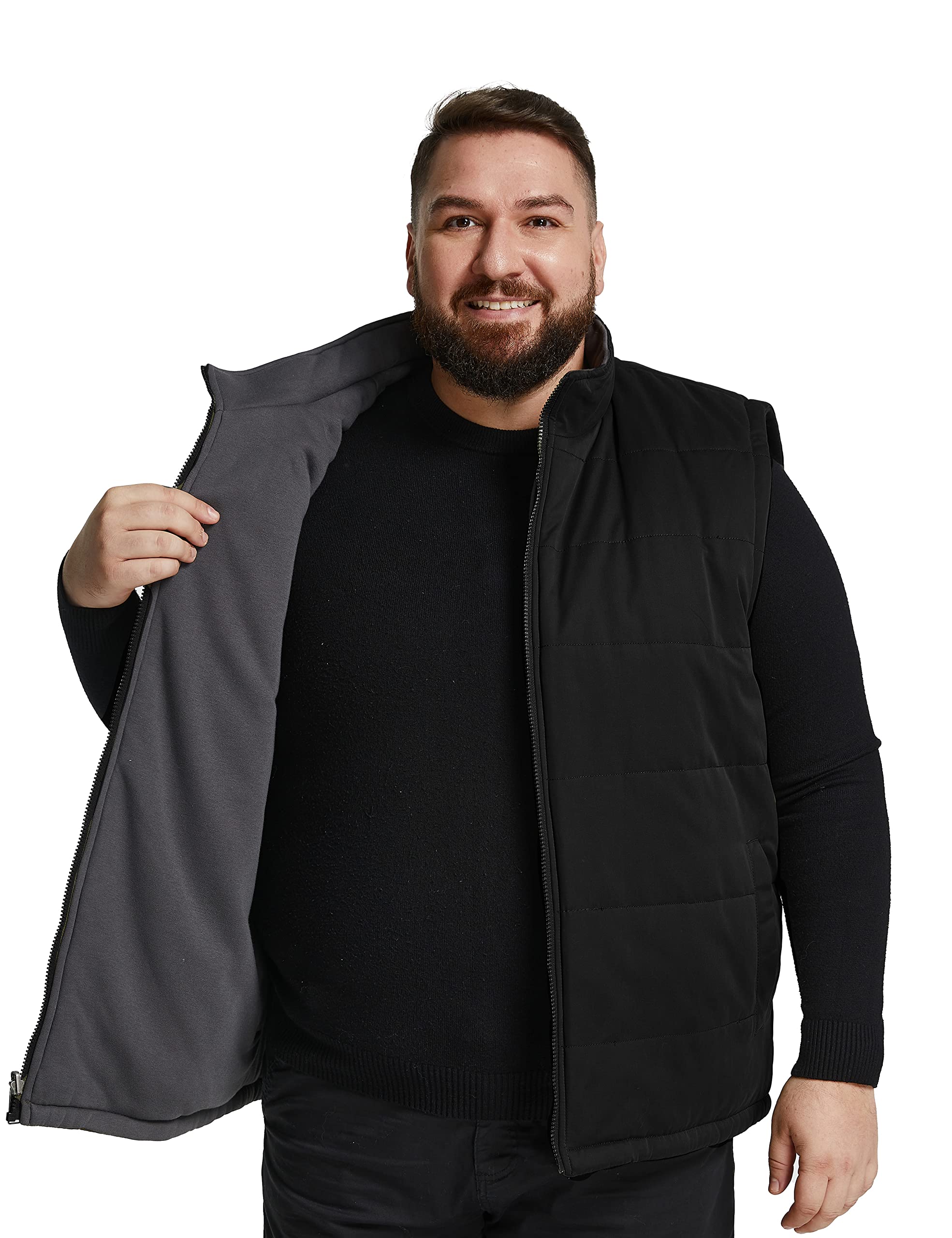 Soularge Men's Big and Tall Winter Reversible Puffer Vest - Thickened Warm Quilted Jacket for Cold Weather, Hunting & Outdoor Activities