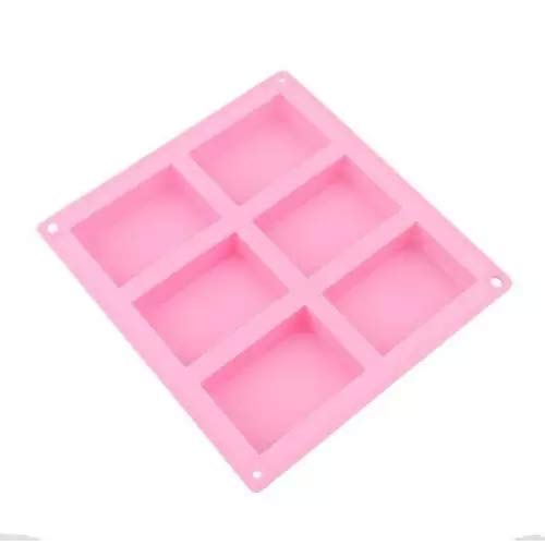 Premium Silicone Soap Molds - 6 Cavity Reusable Baking Mold for Soap Making, Cakes, Muffins, Brownies & Cornbread | Non-Stick & Easy Clean | Perfect for DIY Crafts, Home Baking & Gift Making