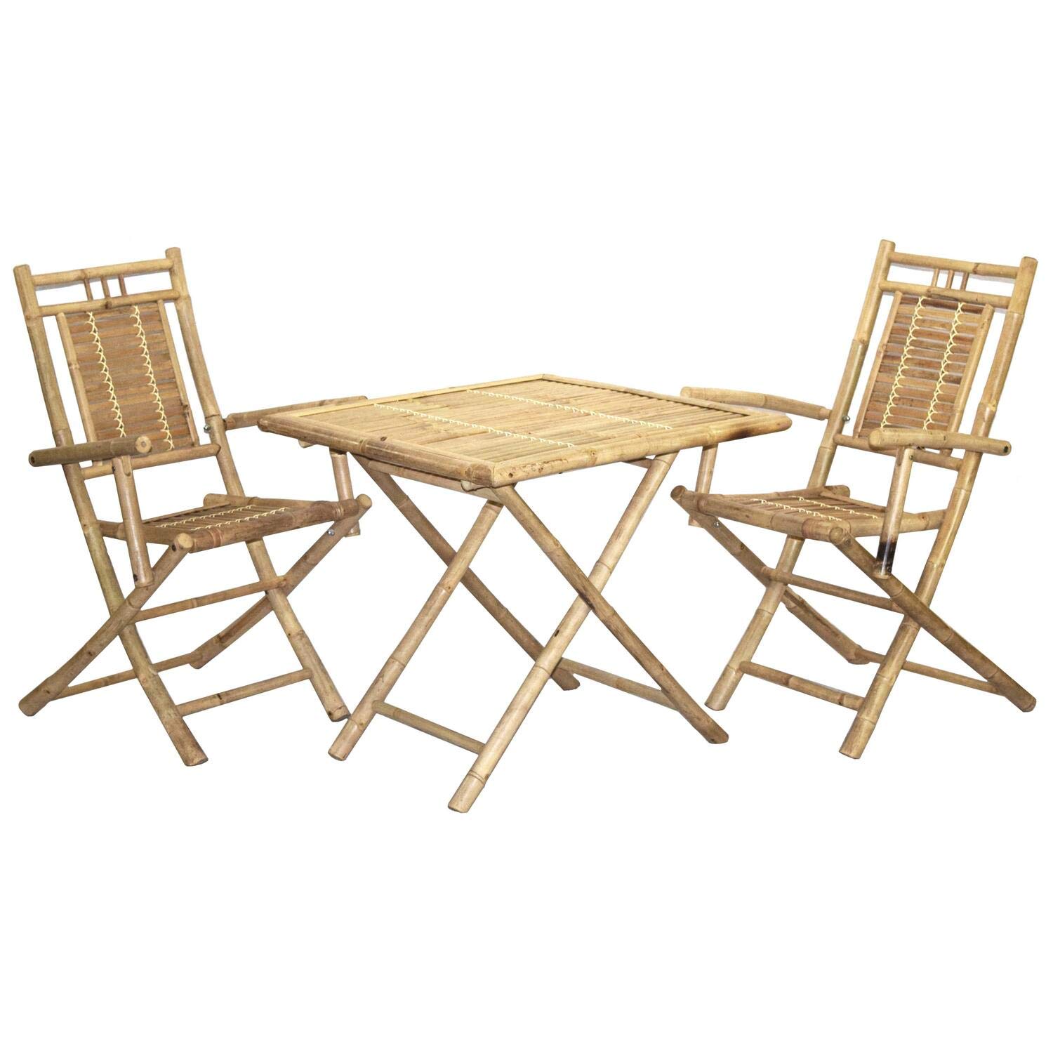3-Piece Outdoor Bistro Set - Patio Dining Table and Chairs for Small Spaces, Garden, Balcony or Backyard - Perfect for Coffee, Breakfast & Relaxing Outdoors
