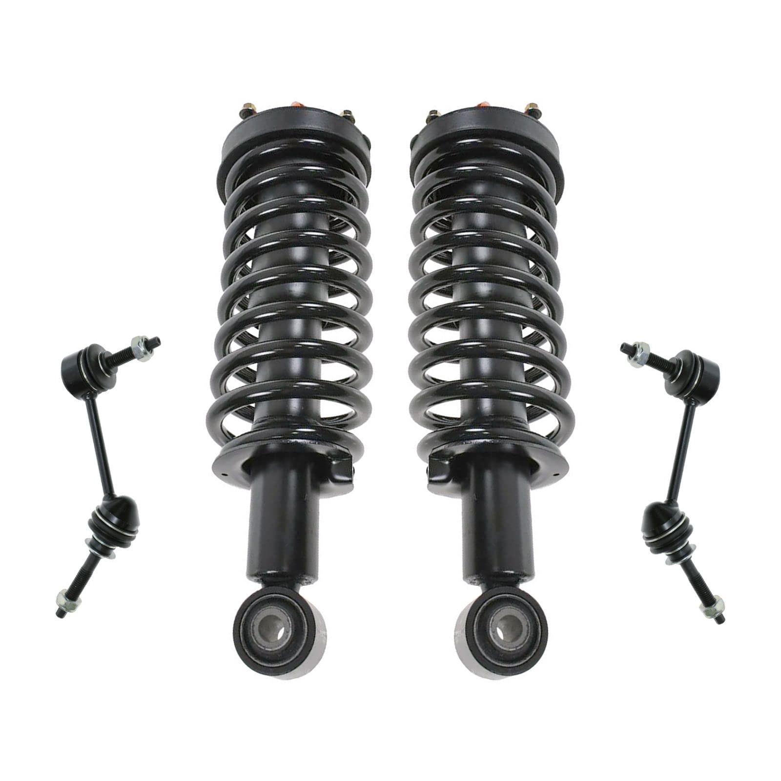 Complete Front Suspension Kit with Strut, Coil Spring, Sway Bar & Stabilizer Link - Compatible with 2003-2011 Ford Crown Victoria, Lincoln Town Car & Mercury Grand Marquis - Perfect for Smooth Ride & Enhanced Handling