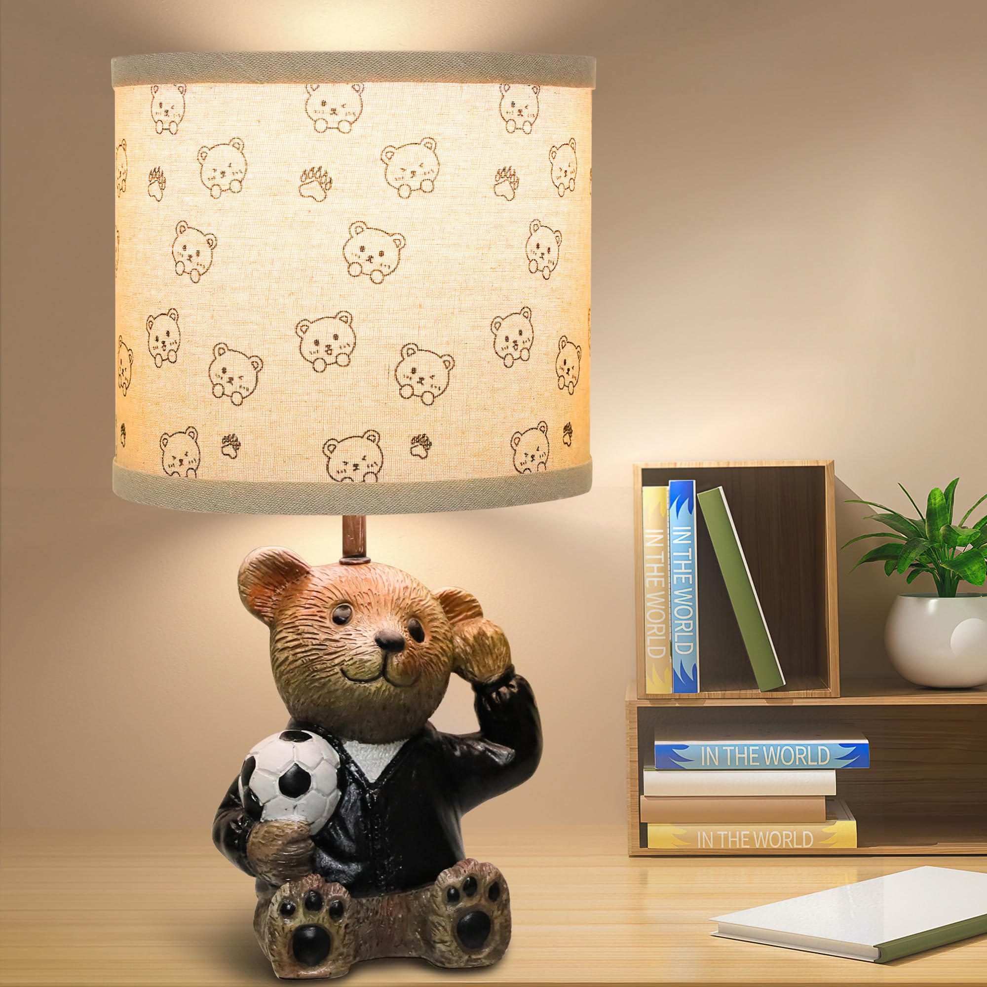 Cute Small Animal Table Lamp for Bedroom - Nightstand & Nursery Lamp for Kids, Mini Desk Lamp with Lampshade for Boys & Girls (Bulb Included, Brown) - Perfect for Bedtime Reading, Study & Decor