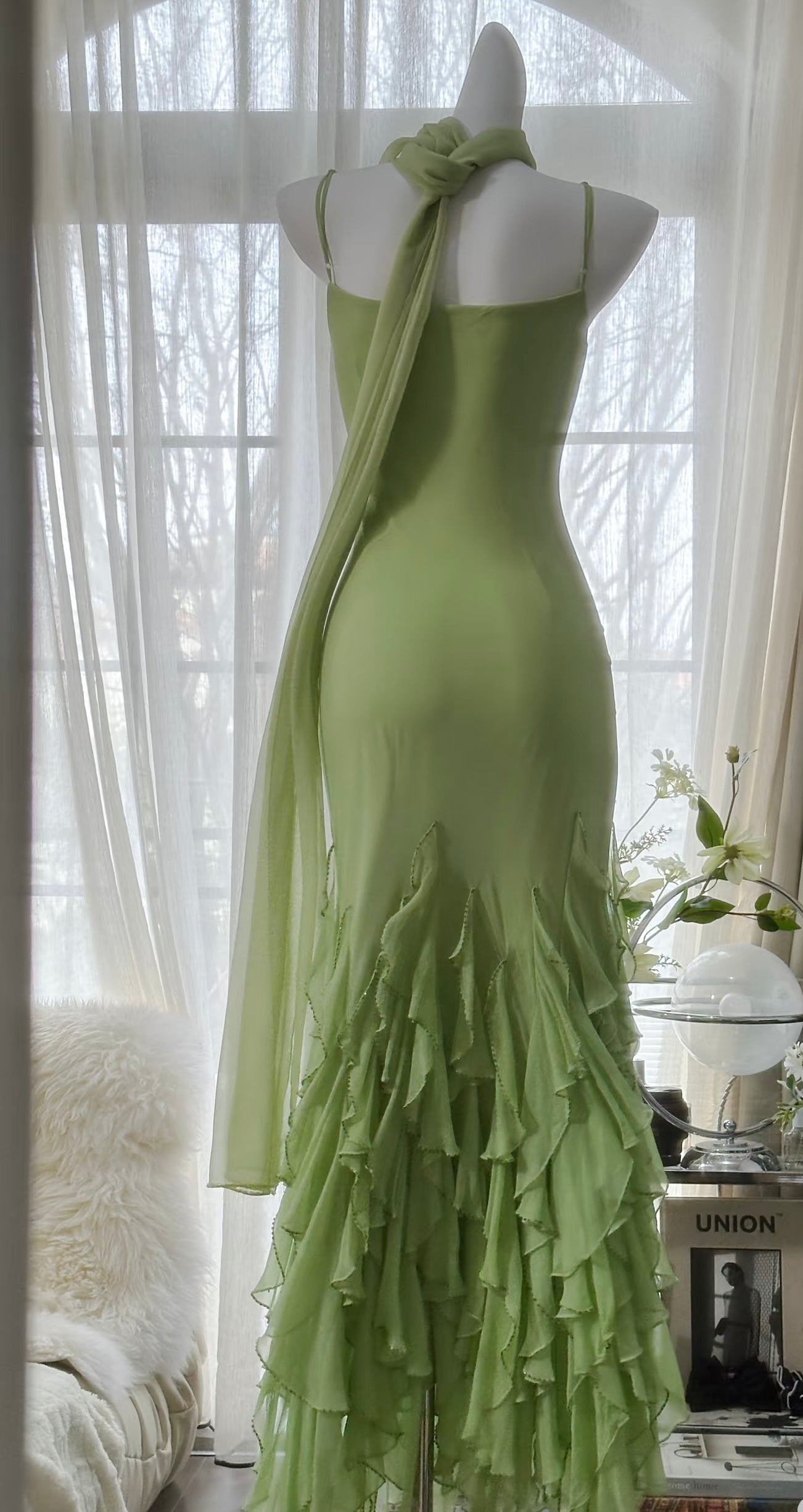 Elegant Mermaid Ruffle Chiffon Prom Dress in Emerald Green - Formal Evening Gown for Homecoming, Quinceañera & Birthday Parties (Style J6313)
