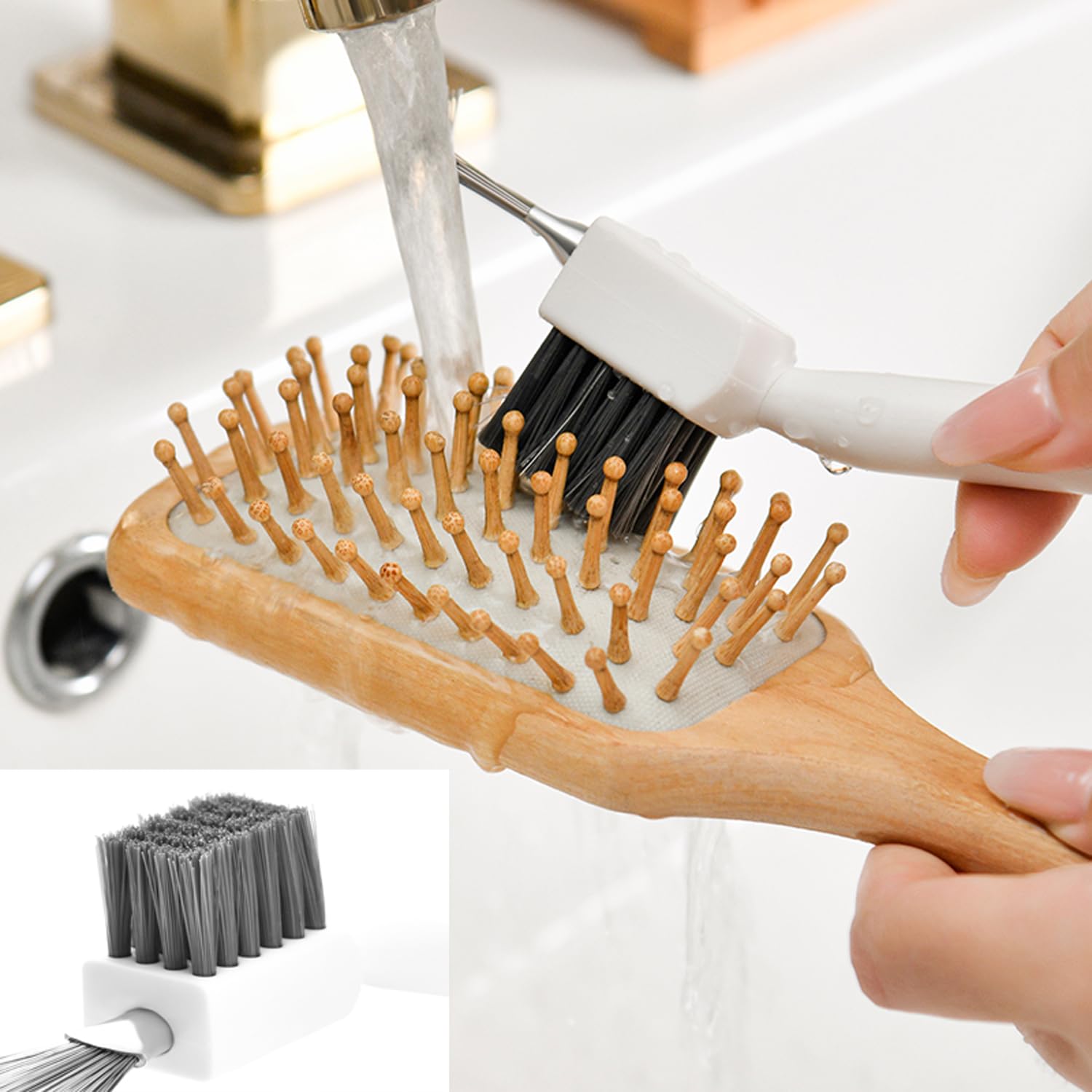 Double Action Metal Wire Hair Brush Cleaner - 2-in-1 Comb & Rake Tool for Removing Hair, Dust & Stiff Bristles | Perfect for Home & Salon Use | Ideal for Daily Hair Care & Professional Styling