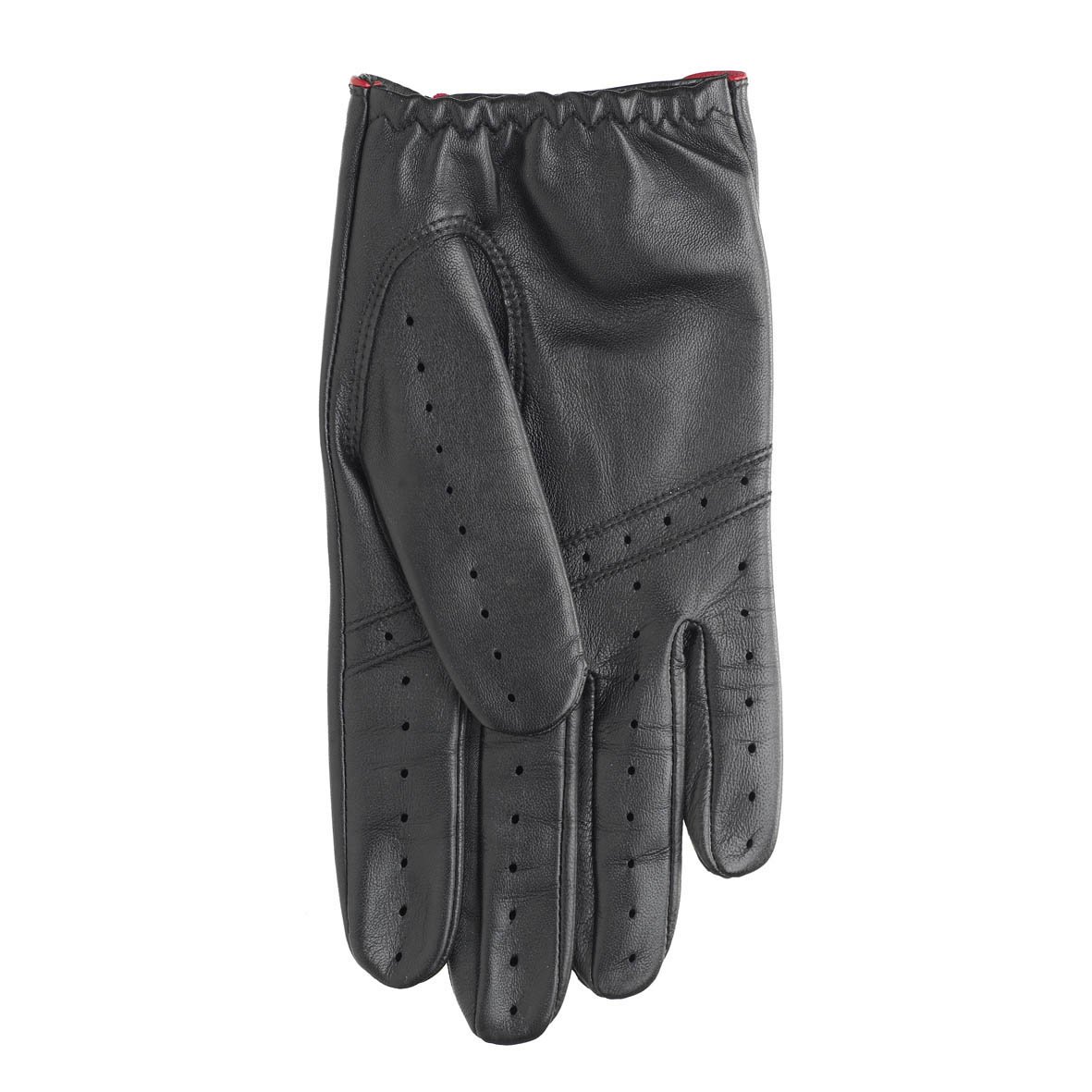 Men's Delta Leather Driving Gloves - Premium Red Genuine Leather Touchscreen Compatible for Sports Cars & Winter Driving