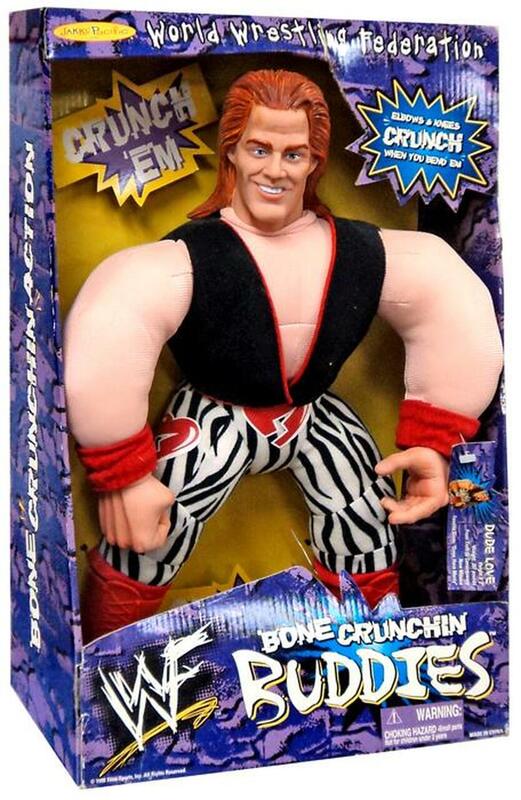 Vintage 1998 WWF Jakks Pacific Bone Crunchin' Buddies Series 1 Shawn Michaels Action Figure - Collectible Wrestling Toy for WWE Fans & Nostalgic Gift for Wrestling Enthusiasts - Perfect for Display, Play, and Memorabilia Collections