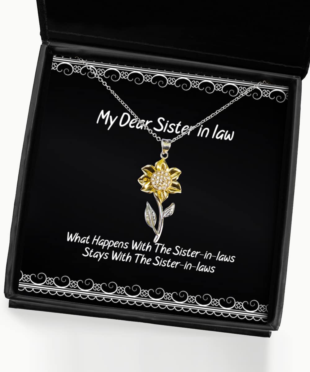 Funny Sister-in-Law Gift Necklace - Sunflower Pendant Jewelry for Christmas & Birthdays - Perfect for Sisters, Best Friends & Family Bonding Moments
