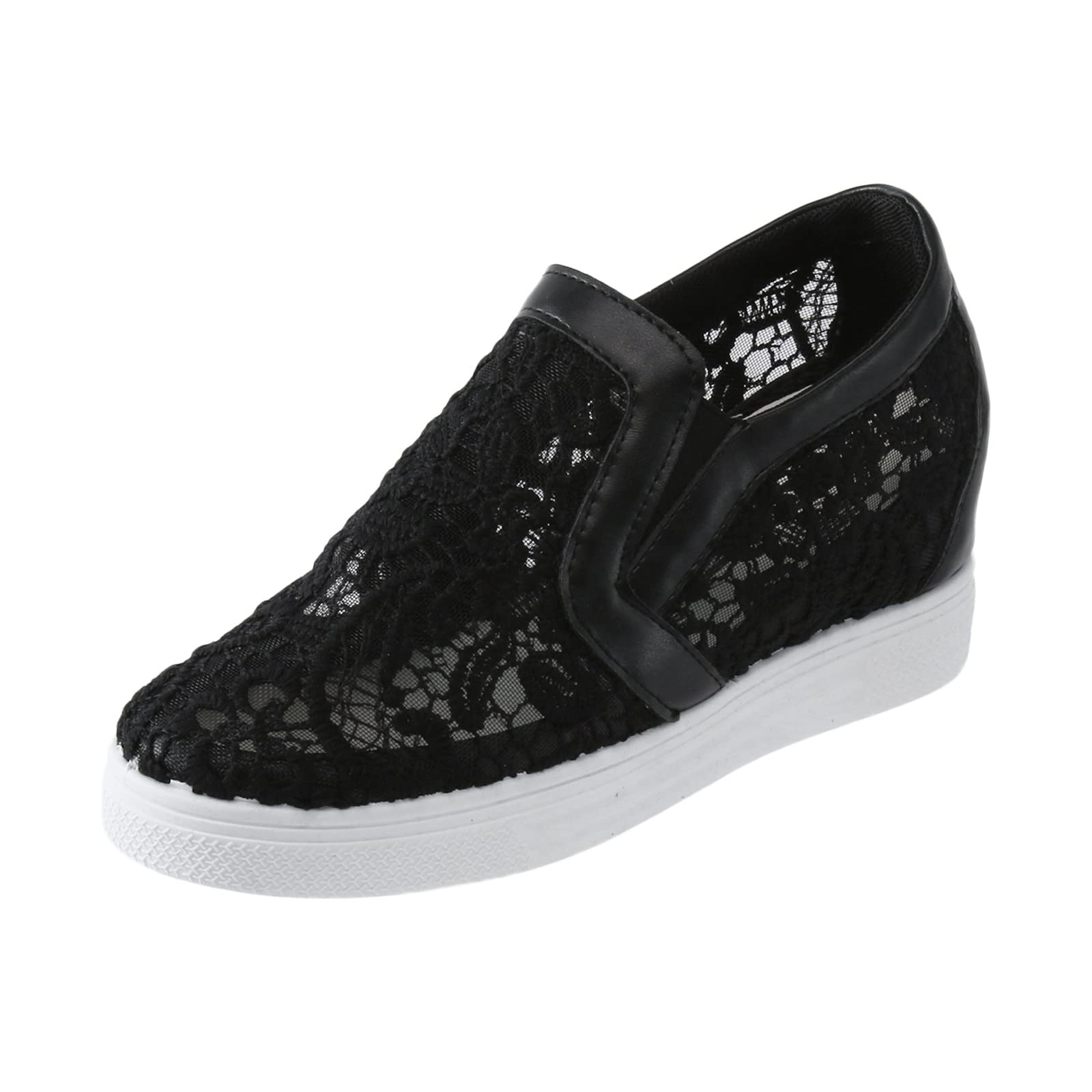 **Women's Breathable Mesh Summer Wedge Sneakers - Fashion Casual Hollow Out Shoes for Ladies with Height Boost - Perfect for Walking, Travel & Daily Wear**