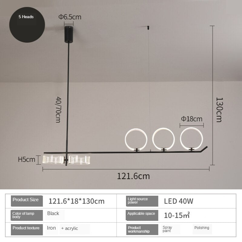Modern Circular Rings Kitchen Lighting Fixtures - Sleek & Stylish Pendant Lights for Dining Room, Island, Bar Counter - Perfect for Home Decor & Interior Design