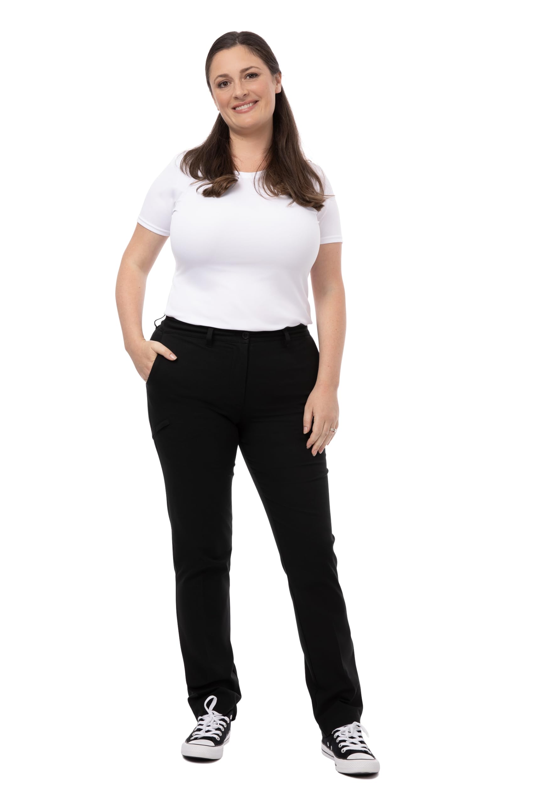 Chef Works Women's Stretch Fit Chino Pants - Comfortable Work Pants for Chefs, Waitresses & Food Service Professionals - Perfect for Restaurant, Kitchen & Hospitality Jobs
