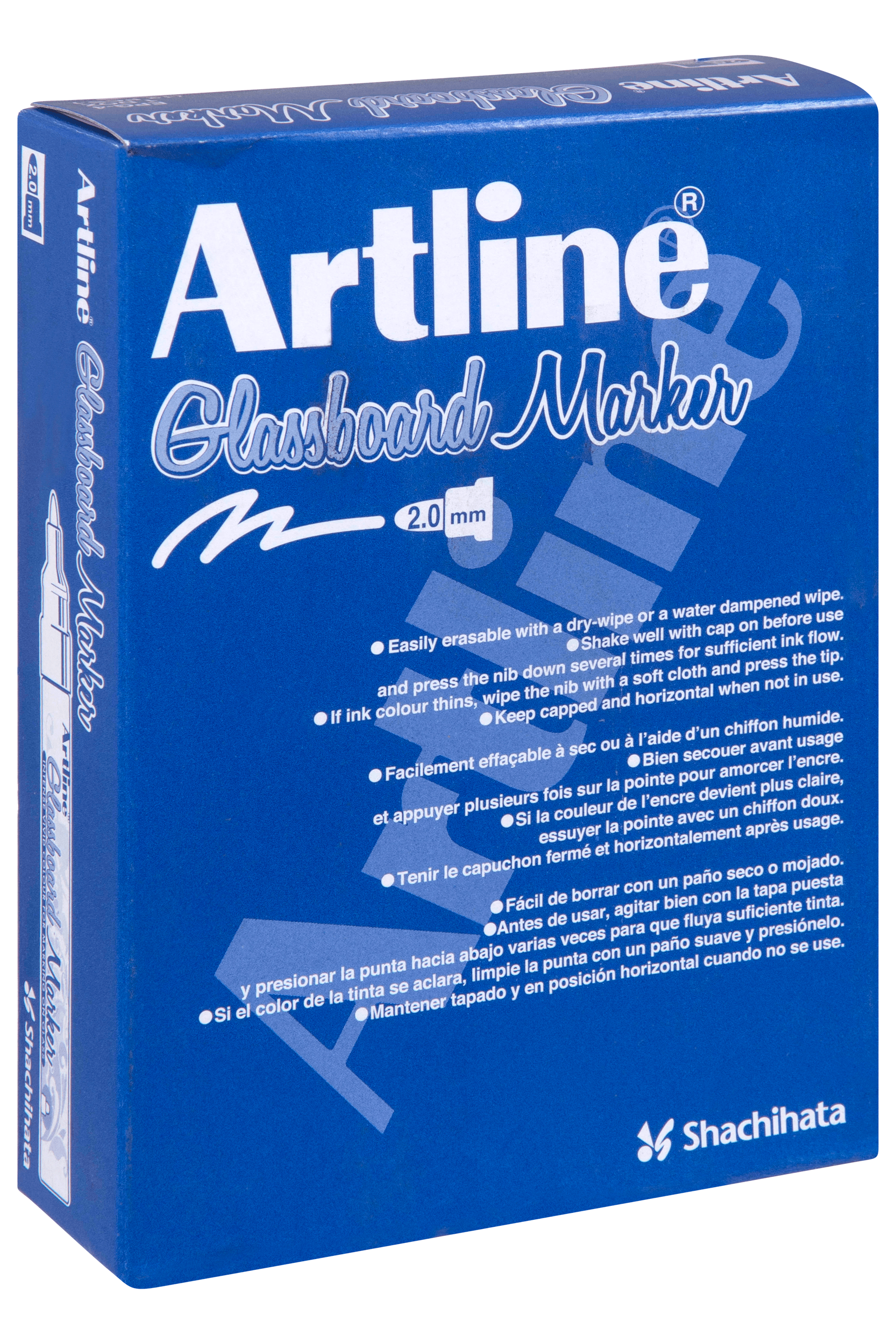Artline Glassboard Marker - 2mm Fine Tip White Dry Erase Markers, Pack of 12 - Perfect for Whiteboards, Glass Boards & Office Presentations
