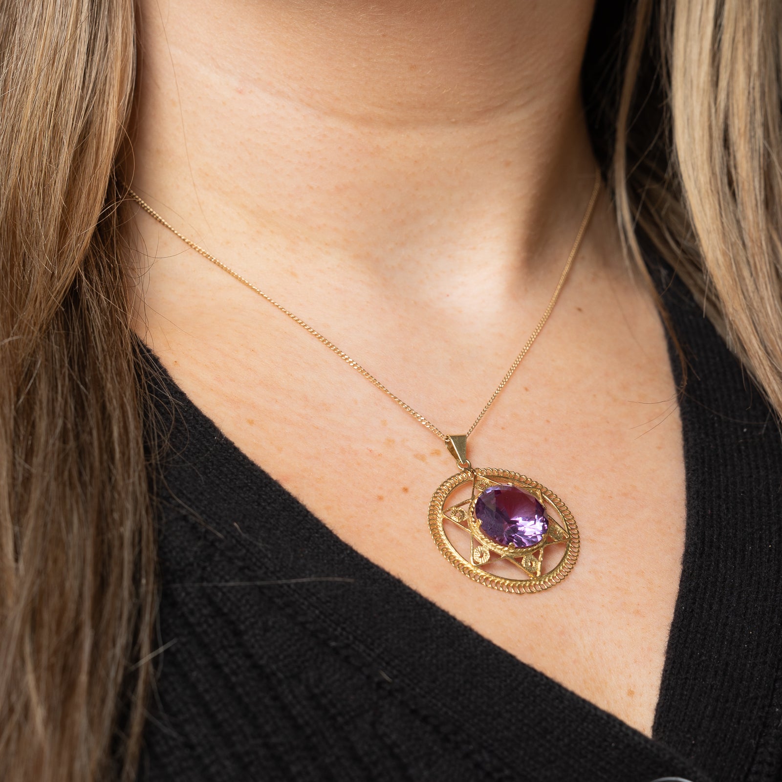 16.00ct Color Changing Synthetic Purple Sapphire Star Pendant Necklace for Women | Elegant Jewelry Gift for Birthday, Anniversary & Special Occasions