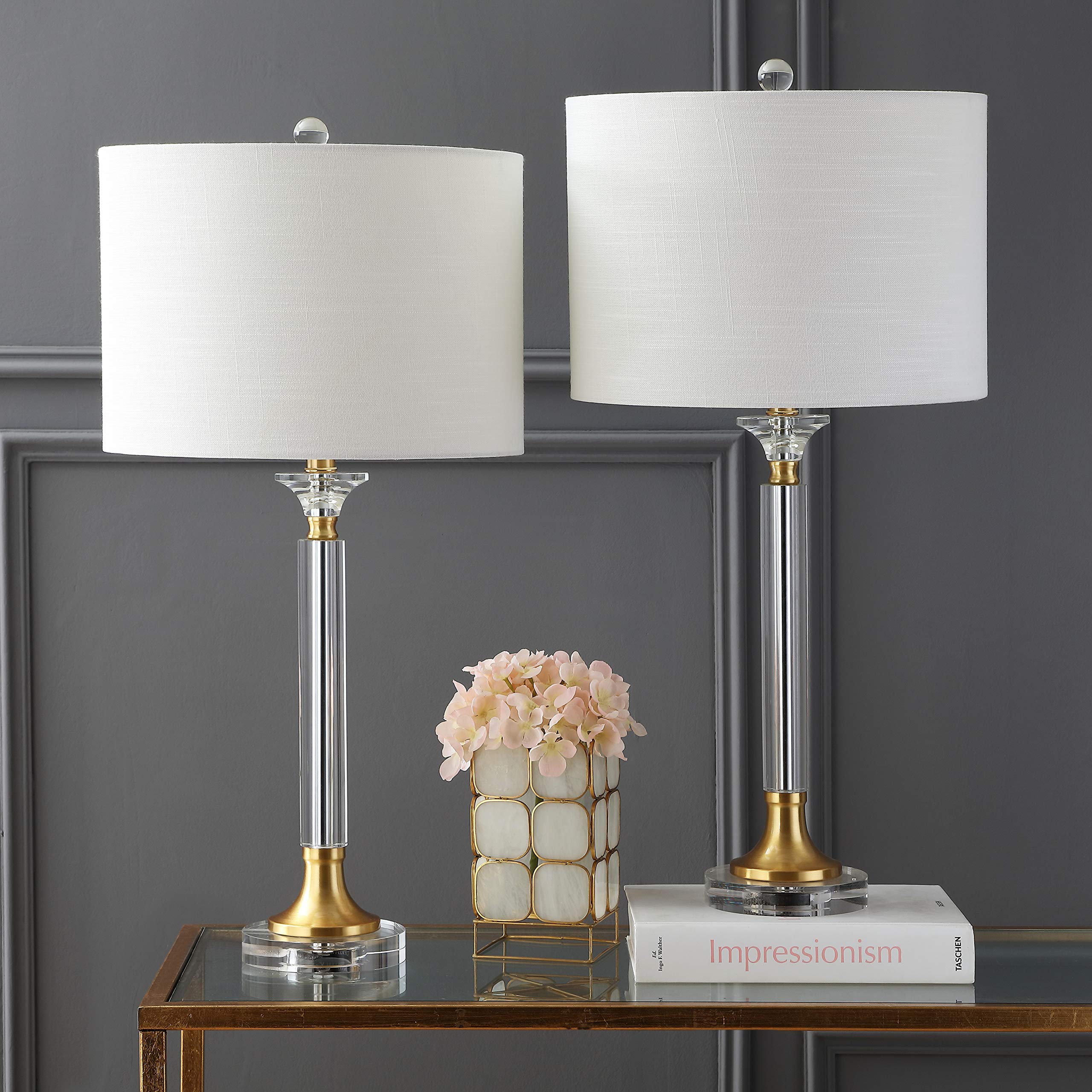 Set of 2 JONATHAN Y JYL5039A-SET2 Crystal & Metal LED Table Lamps - 28