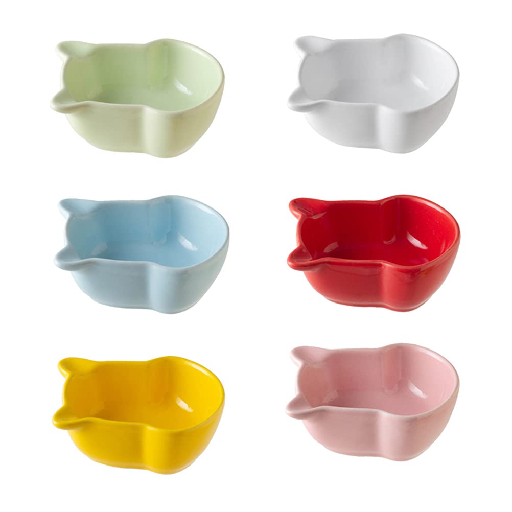 UPKOCH 6-Piece Ceramic Dipping Bowls Set - Small Condiment Dishes for Soy Sauce, Spices & Seasonings - Perfect for Sushi, Dumplings, Appetizers & Party Snacks