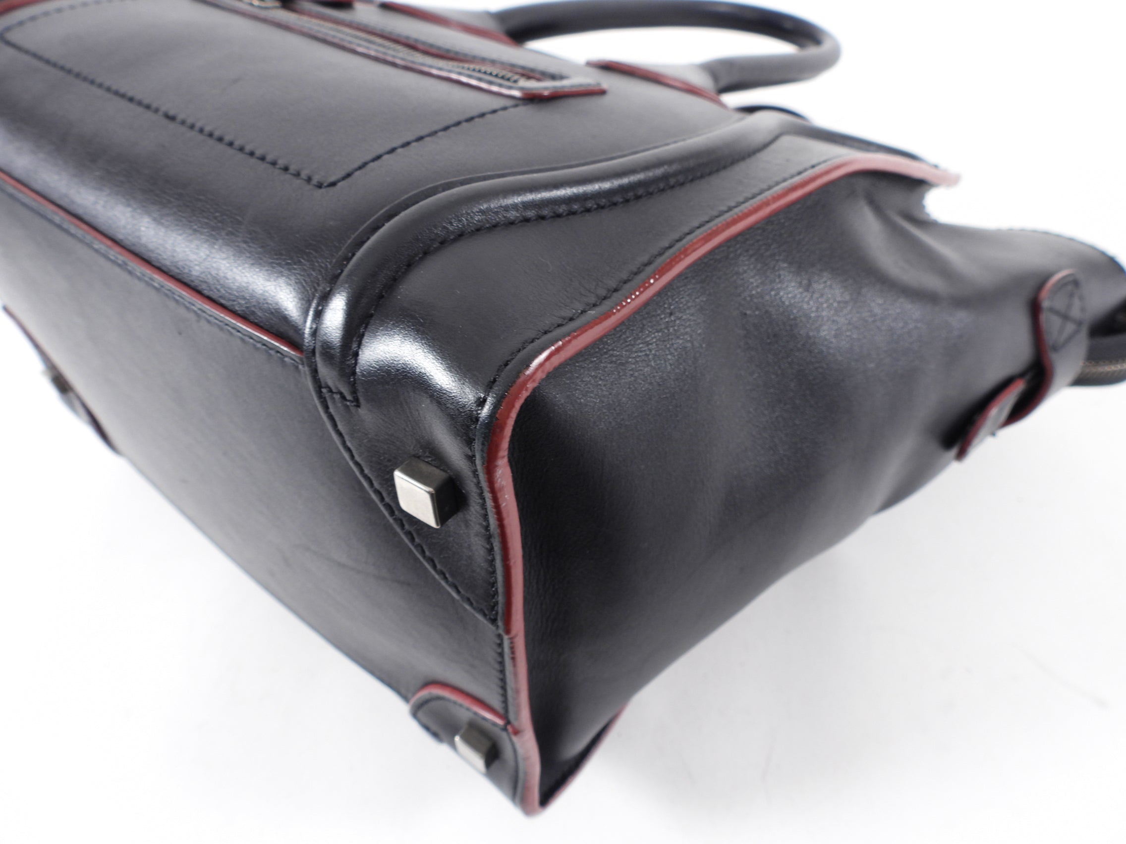 Celine Black Leather Mini Luggage Tote Bag for Women - Stylish Designer Handbag for Work, Travel & Everyday Use