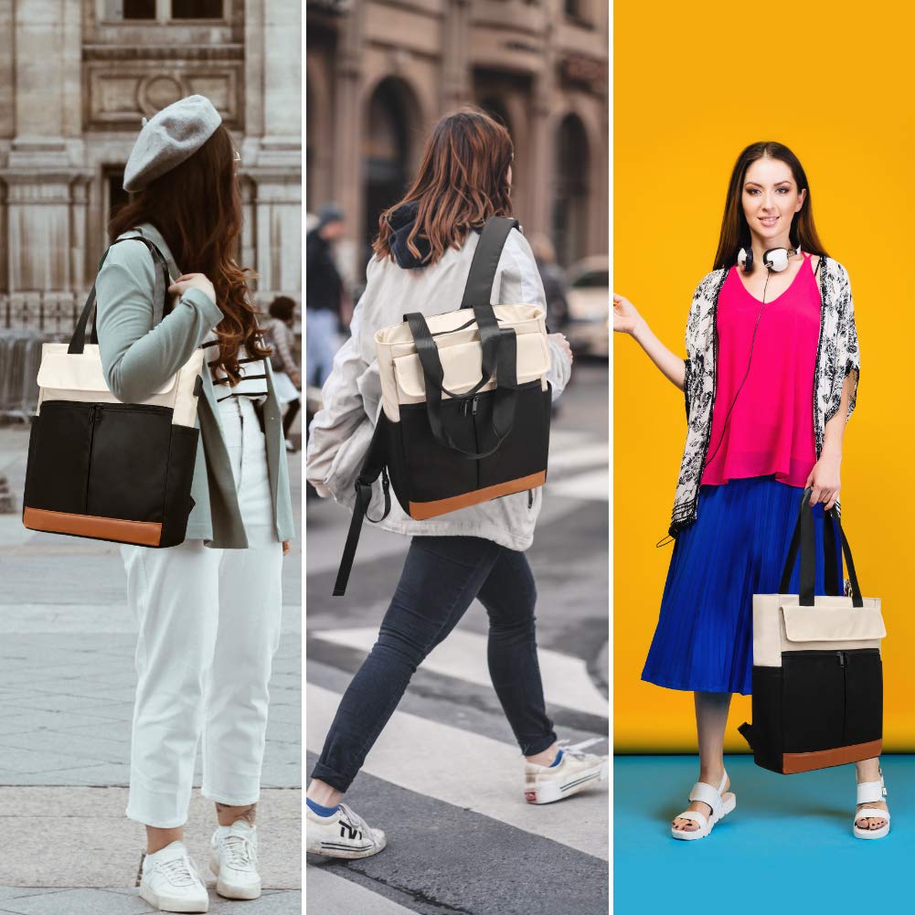 Women's Convertible Laptop Backpack - 15.6 Inch USB Charging Daypack for Work, Travel & School | Water-Resistant Computer Bag with Anti-Theft Pocket | Perfect for Commuting, Business Trips & College